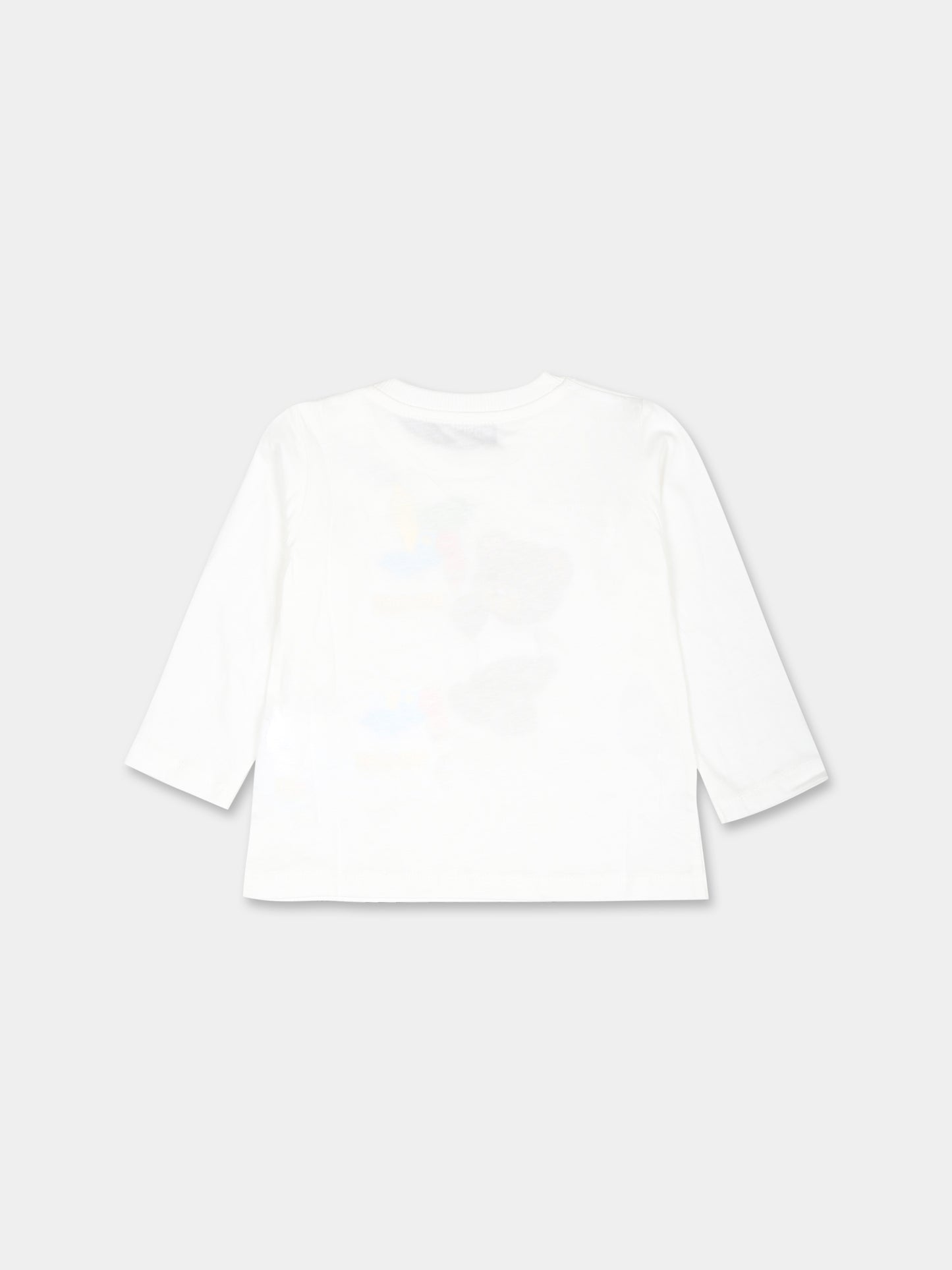 T-shirt bianca per neoanto con Teddy Bear,Moschino Kids,M8O00D LAA03 10063