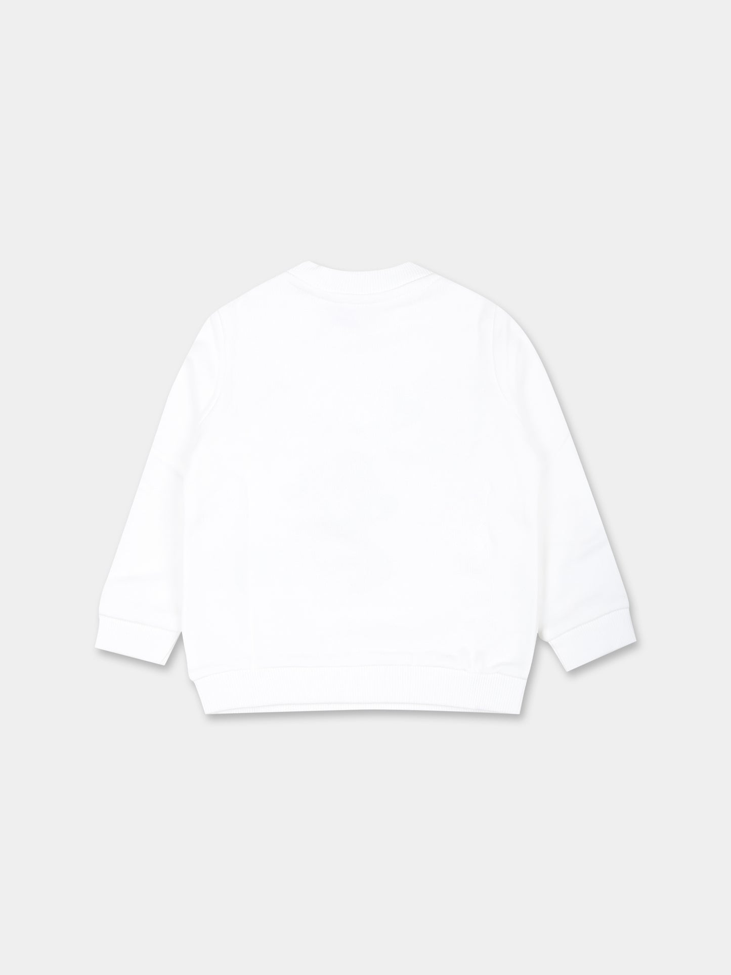 Felpa bianca per neonati con Teddy Bear,Moschino Kids,MVF04Q LCA32 10101