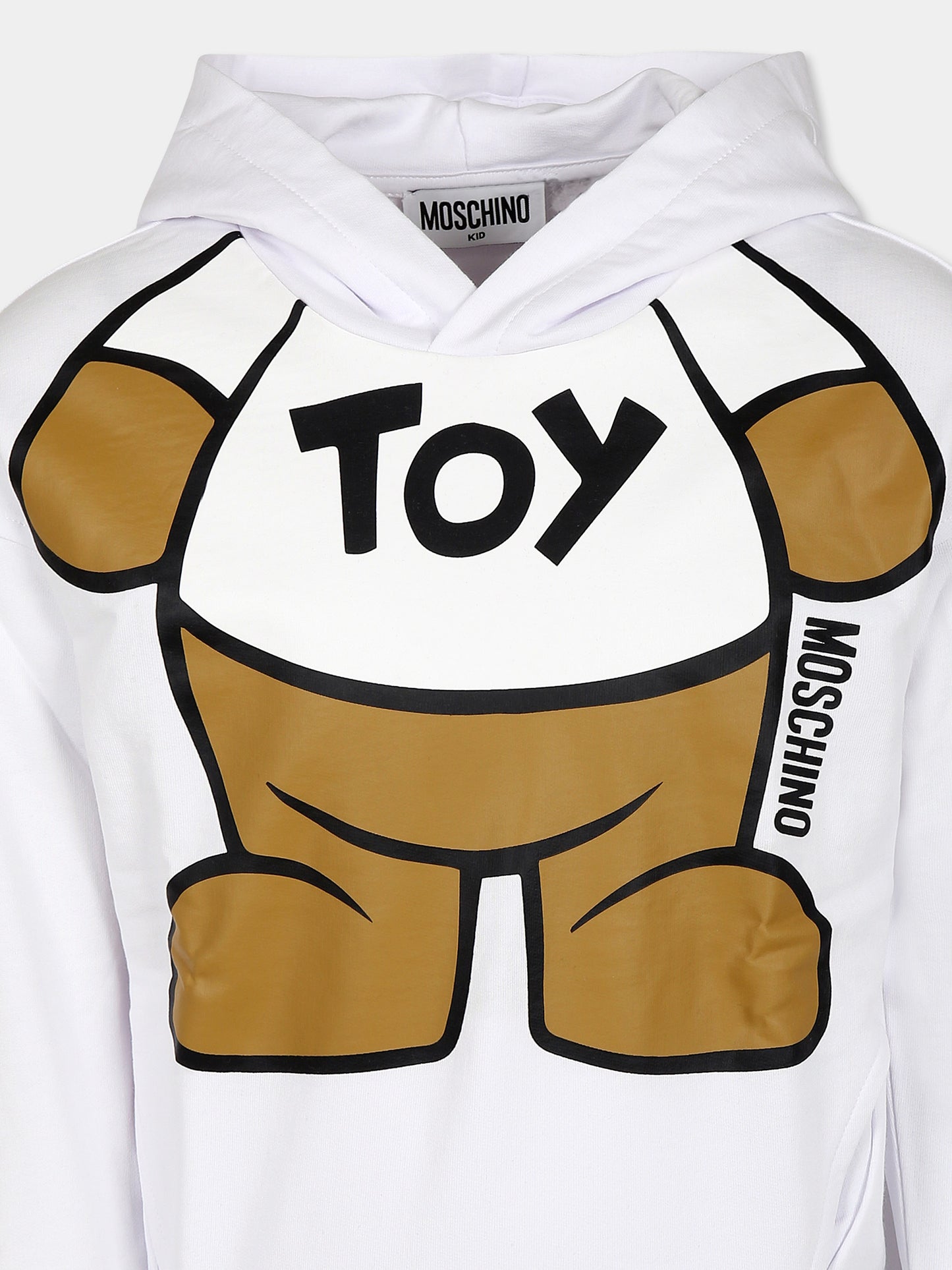 Felpa bianca per bambini con Teddy Bear,Moschino Kids,HRF03X LCA69 10101