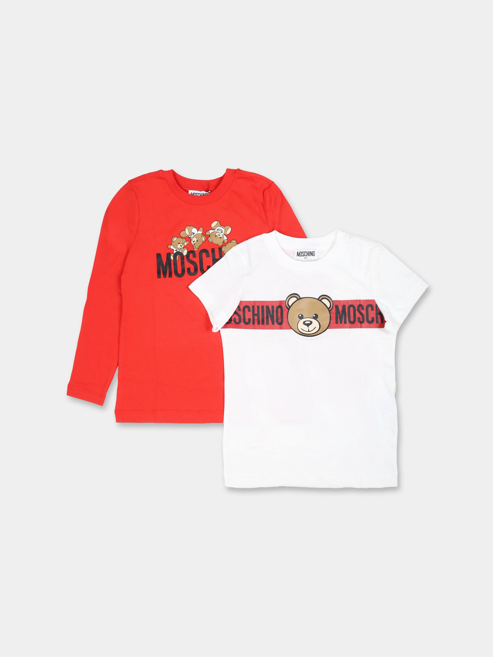 Set t-shirt multicolor per bambini con Teddy Bears,Moschino Kids,HSK024 LAA03 85268