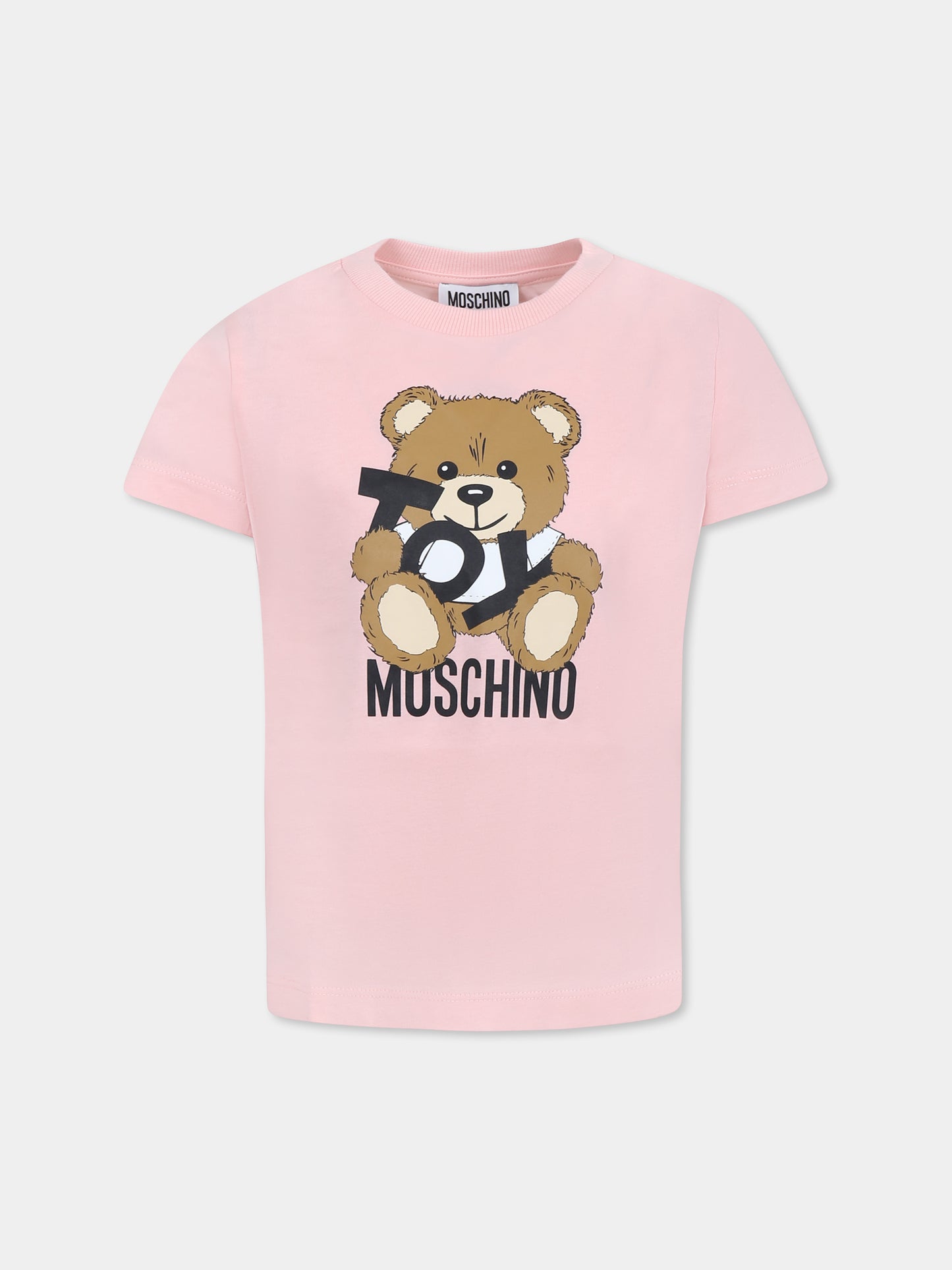 T-shirt rose pour fille avec Teddy Bear