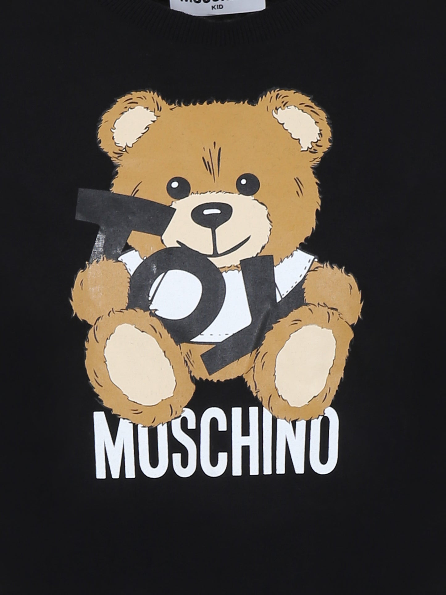 T-shirt nera per bambini con Teddy Bear,Moschino Kids,H9M04K LAA03 60100