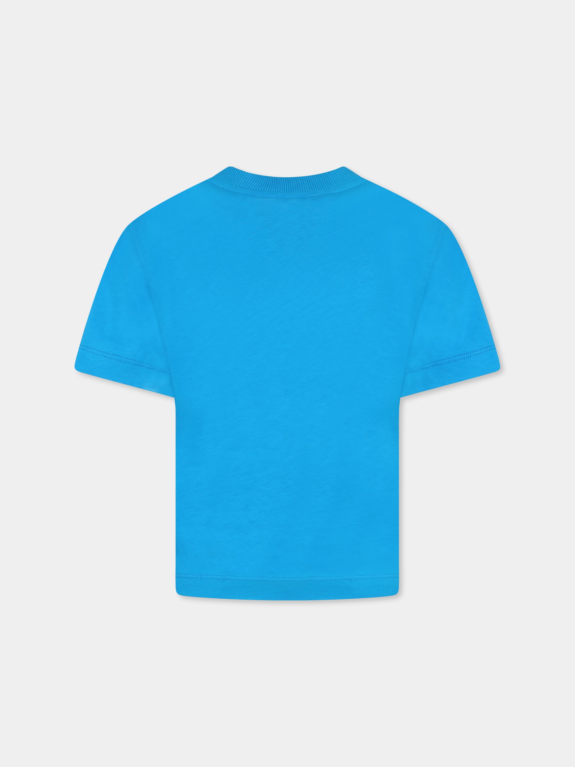 T-shirt azzurra per bambino con Teddy Bear,Moschino Kids,HPM050 LAA03 41047