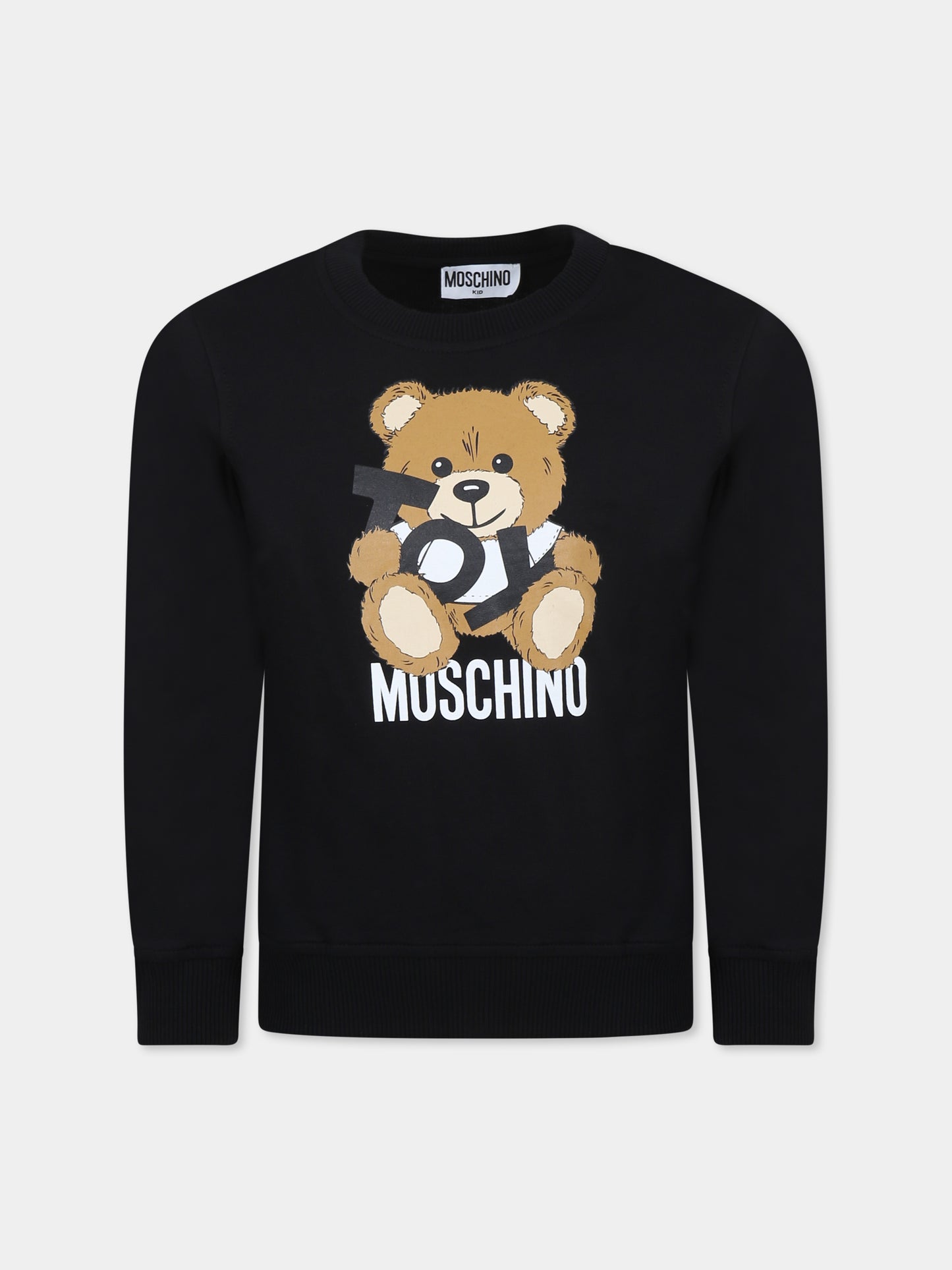 Felpa nera per bambini con Teddy Bear,Moschino Kids,HUF08V LCA19 60100