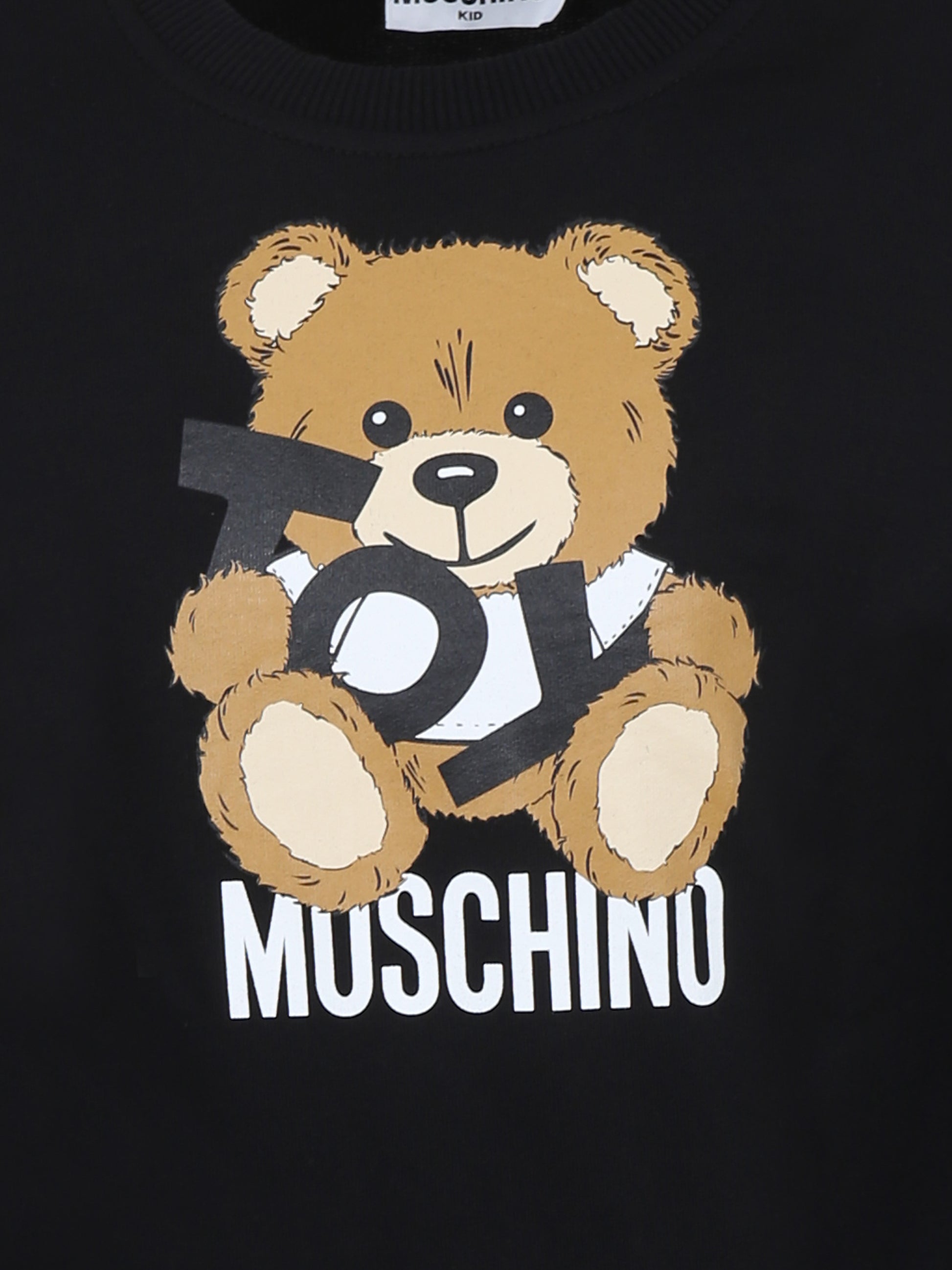 Felpa nera per bambini con Teddy Bear,Moschino Kids,HUF08V LCA19 60100