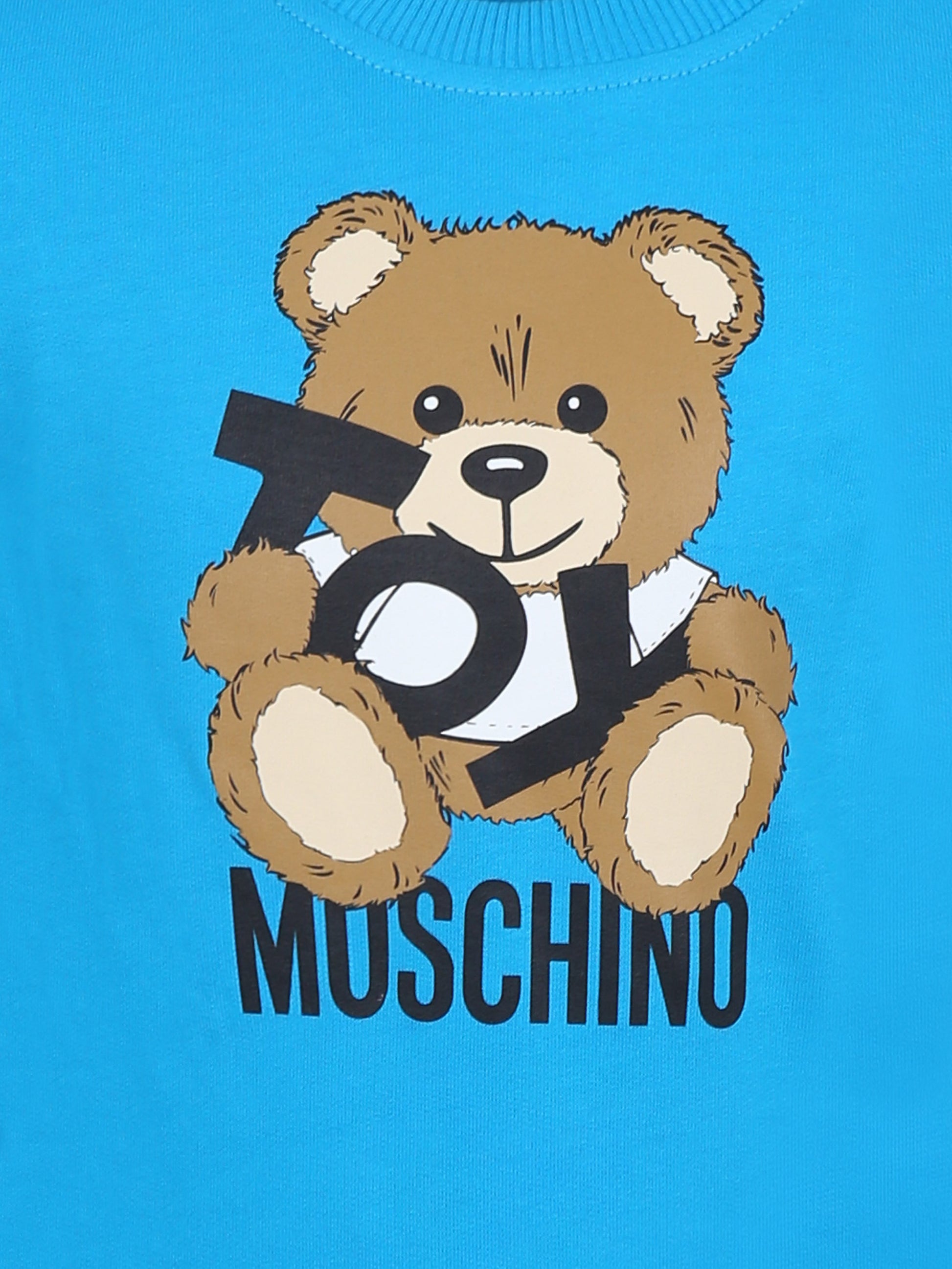 Felpa azzurra per bambini con Teddy Bear,Moschino Kids,HUF08V LCA19 41047