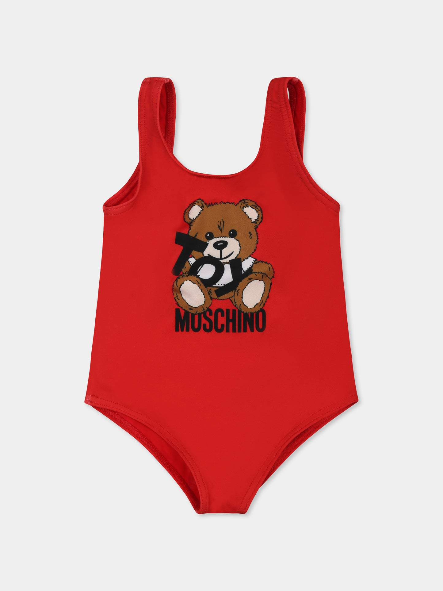 Maillot de bain rouge pour bébé fille avec Teddy Bear