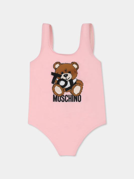 Maillot de bain rose pour bébé fille avec Teddy Bear
