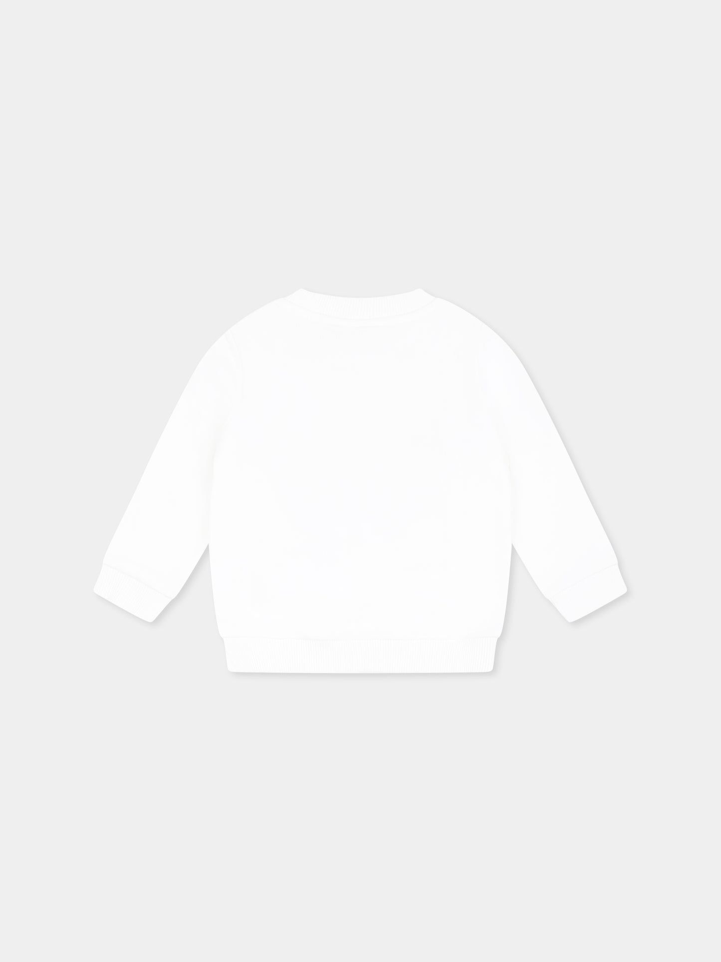 Felpa bianca per neonati con tre Teddy Bears,Moschino Kids,M9F04Q LCA19 10101