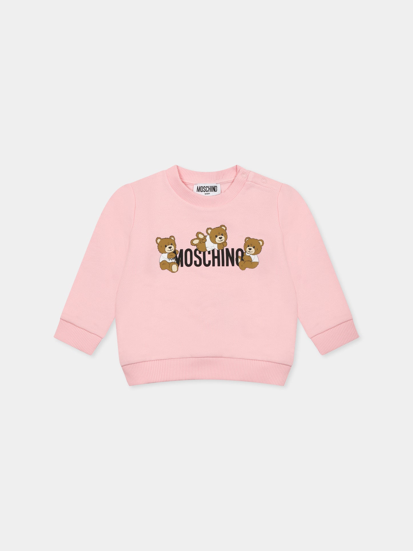 Sweat-shirt rose pour bébé fille avec Teddy Bears