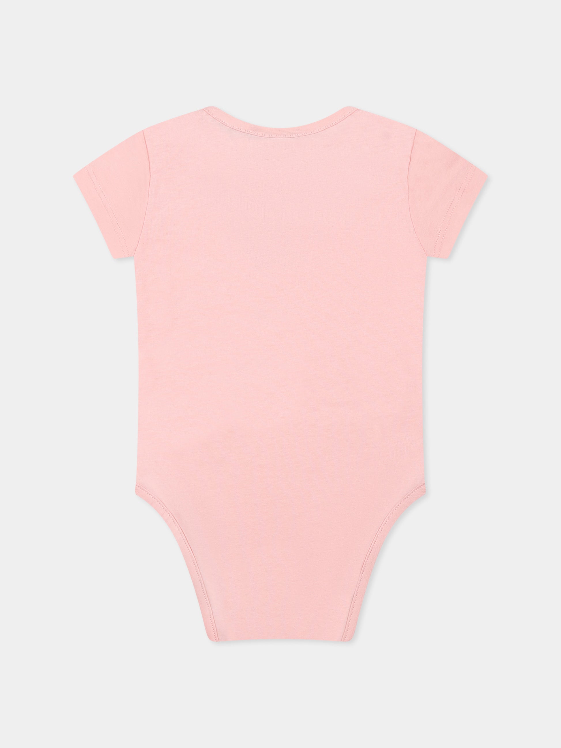 Set body rosa per neonata con Teddy Bear e stampa,Moschino Kids,M9Y017 LABA6 50209
