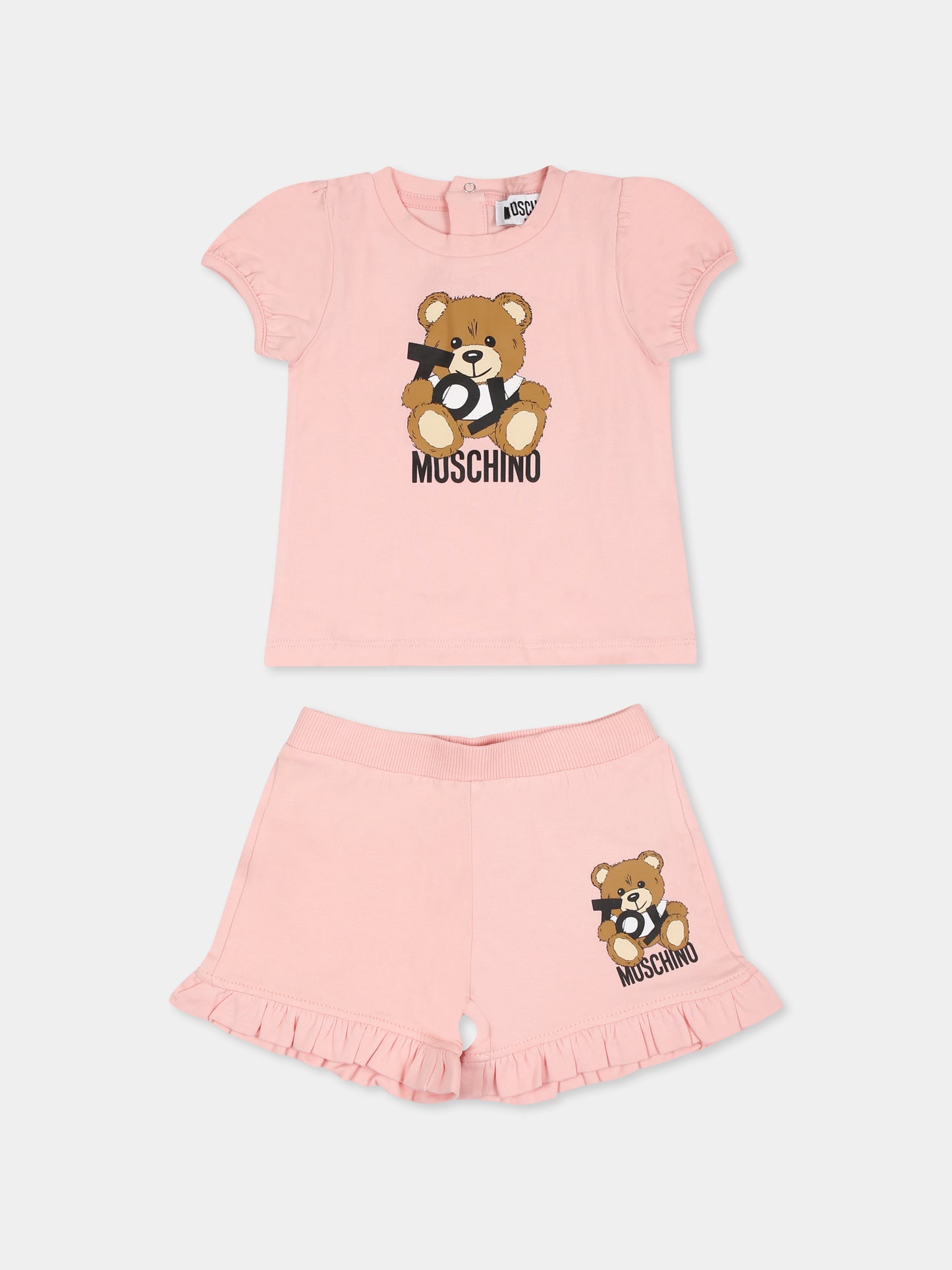 Ensemble rose pour bébé fille avec Teddy Bear