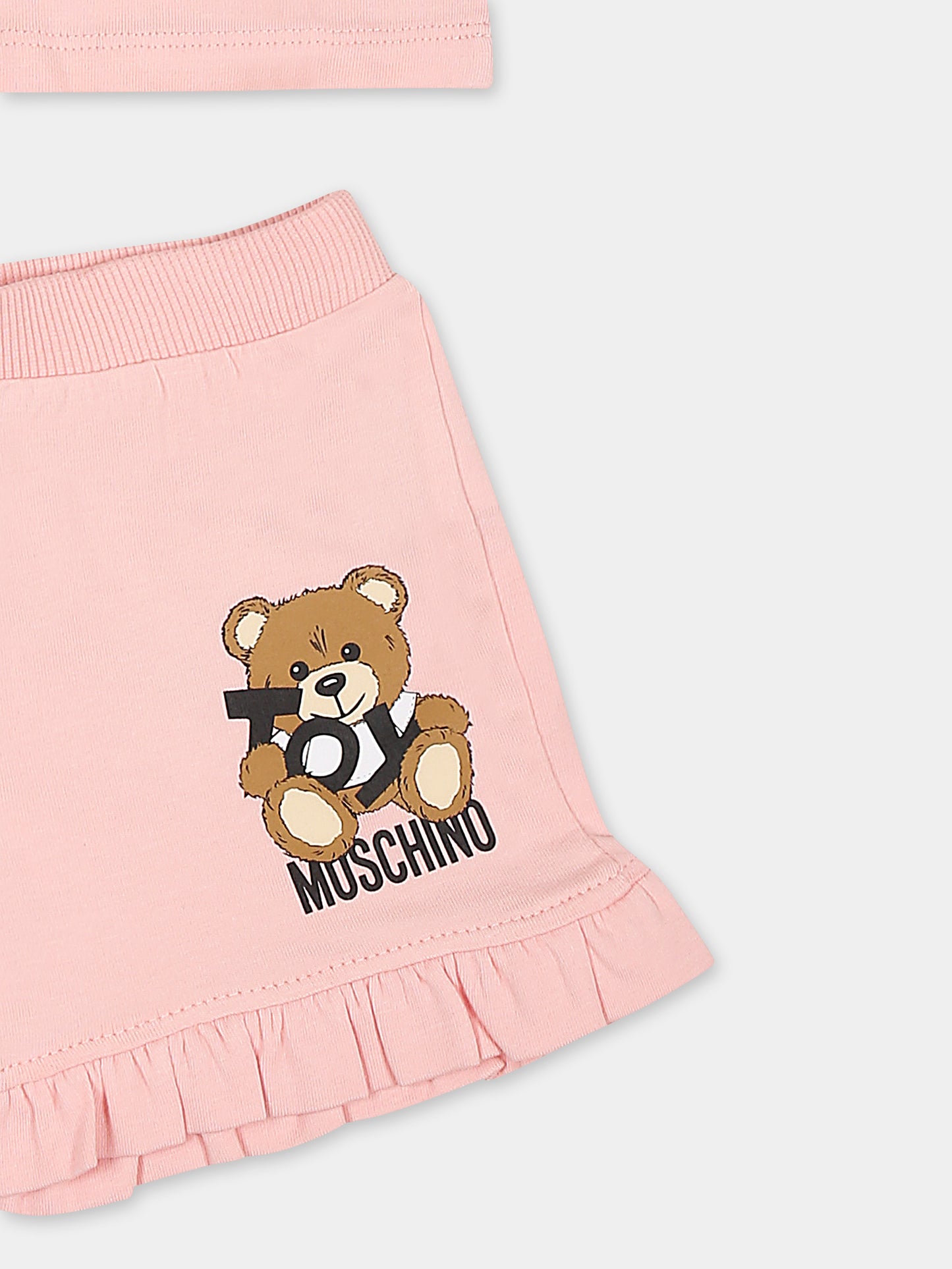Ensemble rose pour bébé fille avec Teddy Bear