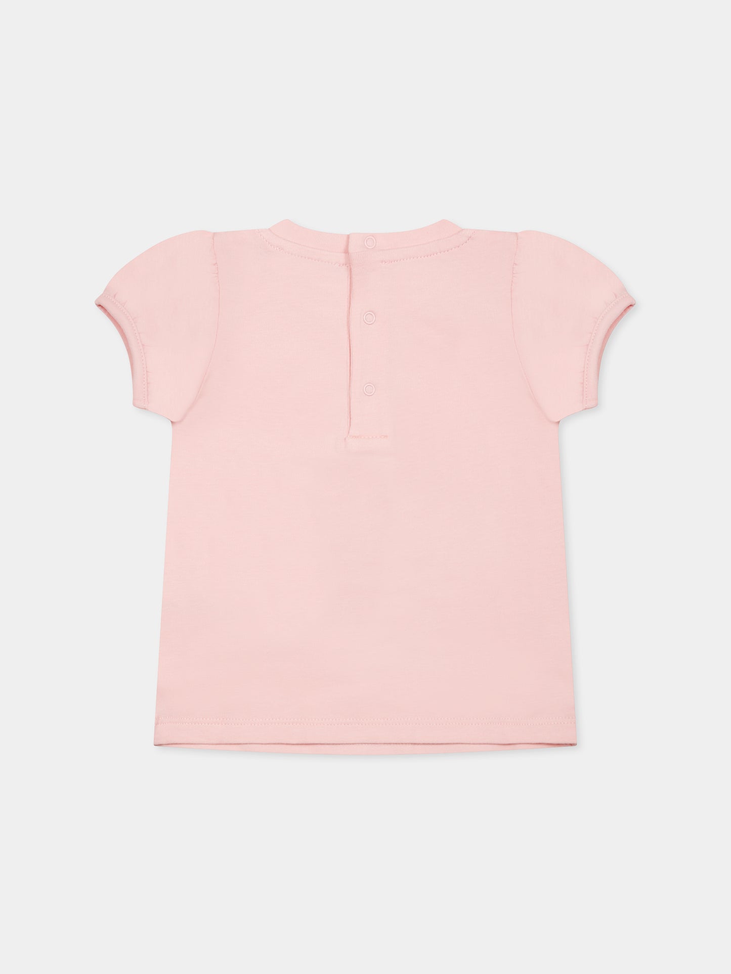 T-shirt rose pour bébé fille avec Teddy Bear