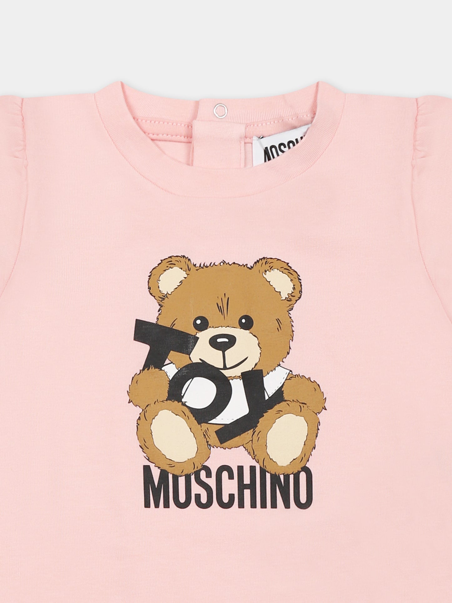 T-shirt rose pour bébé fille avec Teddy Bear