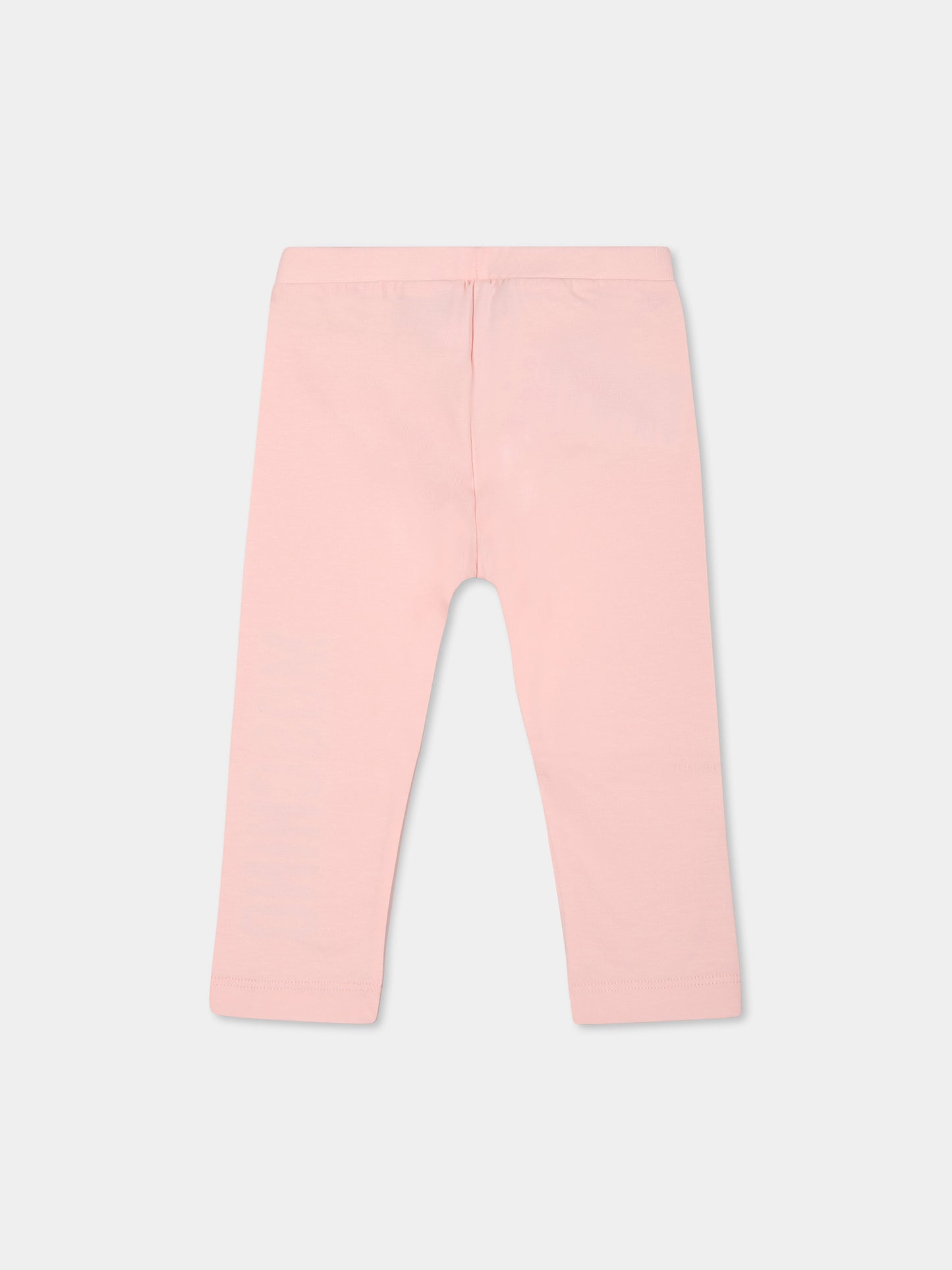 Legging rose pour bébé fille avec logo