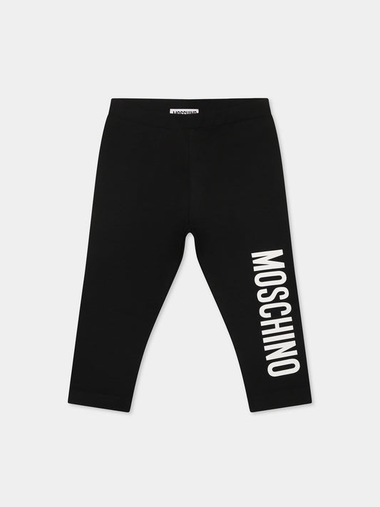 Legging noir pour bébé fille avec logo