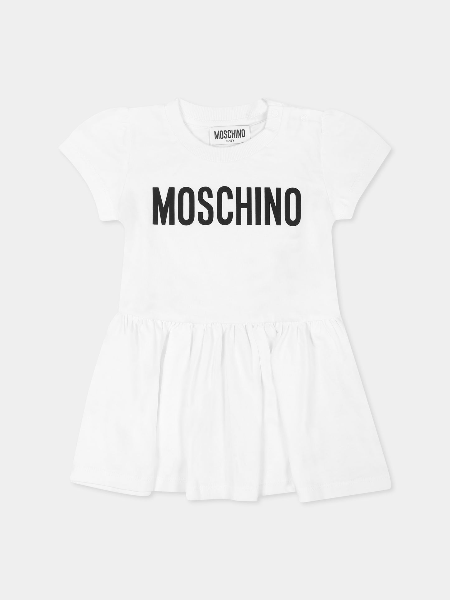 Robe blanche pour bébé fille avec logo