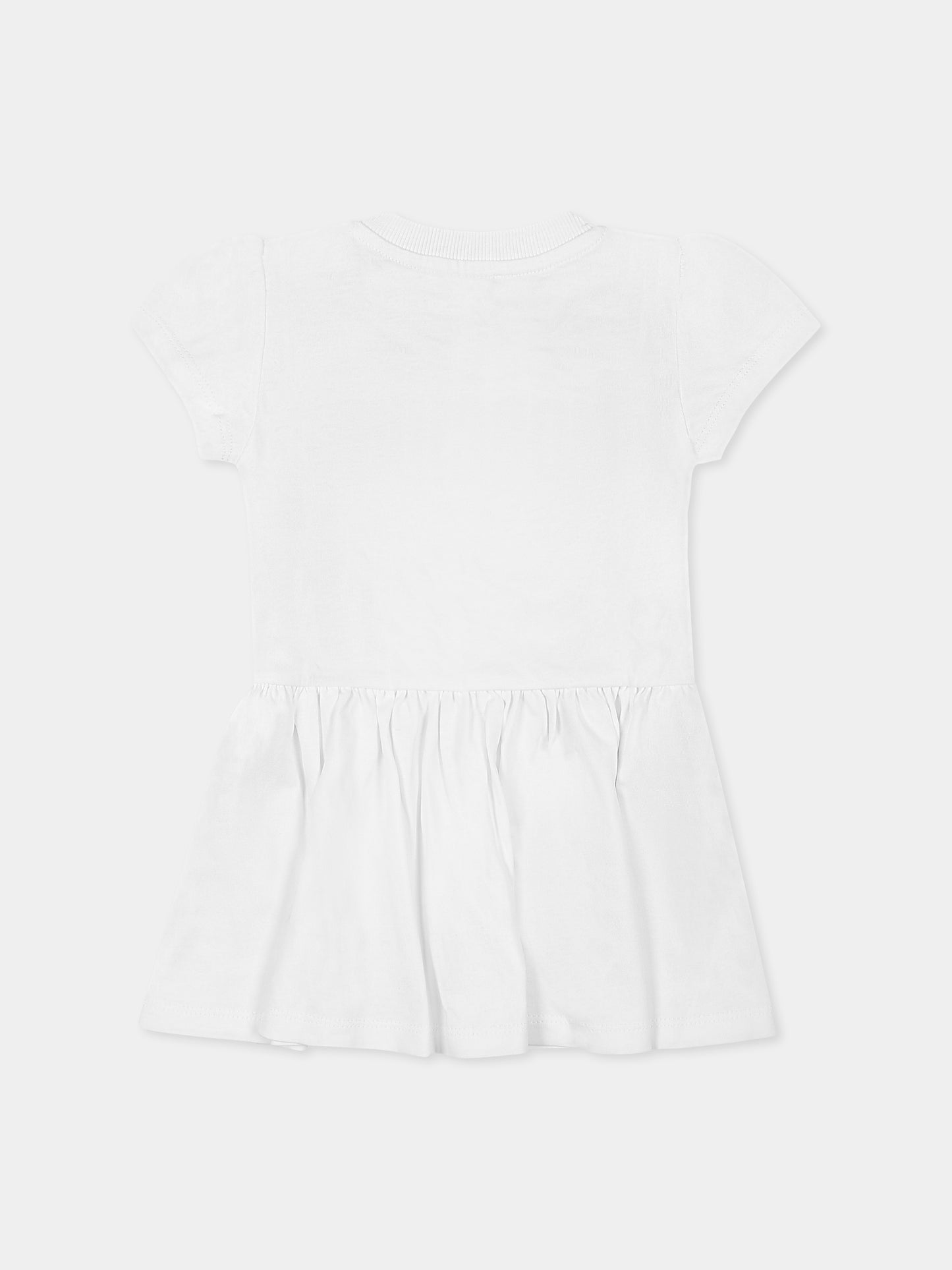 Robe blanche pour bébé fille avec logo
