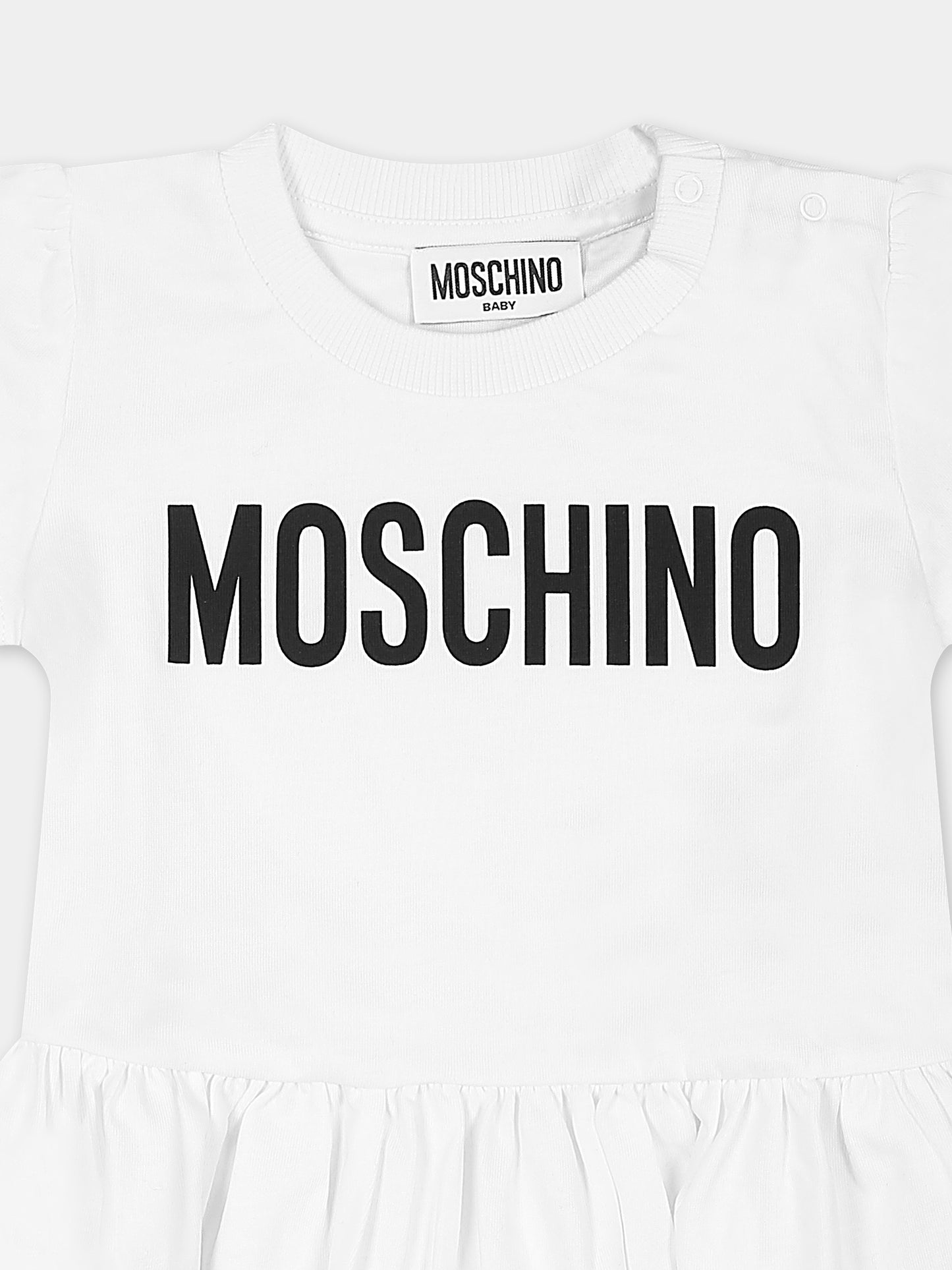 Robe blanche pour bébé fille avec logo