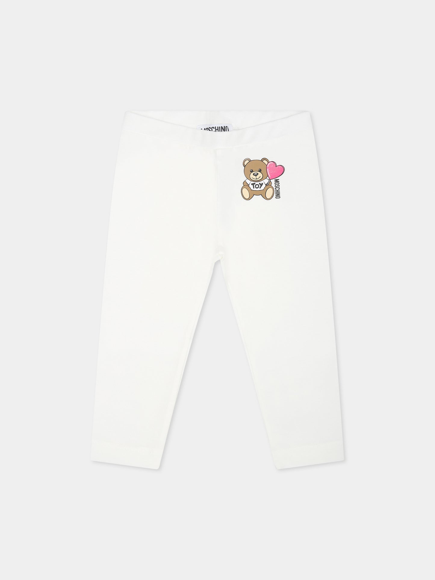 Legging ivoire pour bébé fille avec Teddy Bear