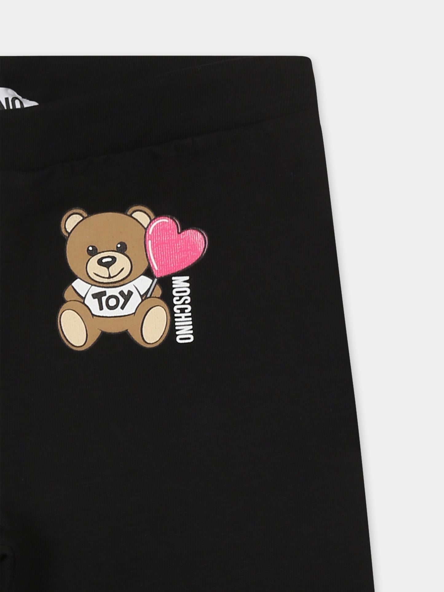 Legging noir pour bébé fille avec Teddy Bear