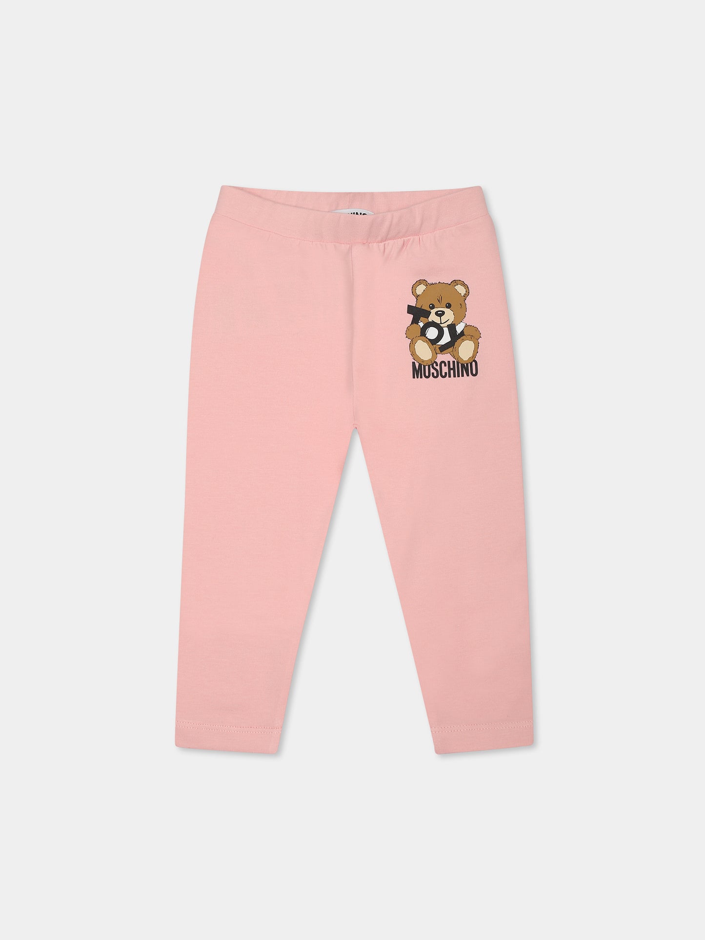 Legging rose pour bébé fille avec Teddy Bear
