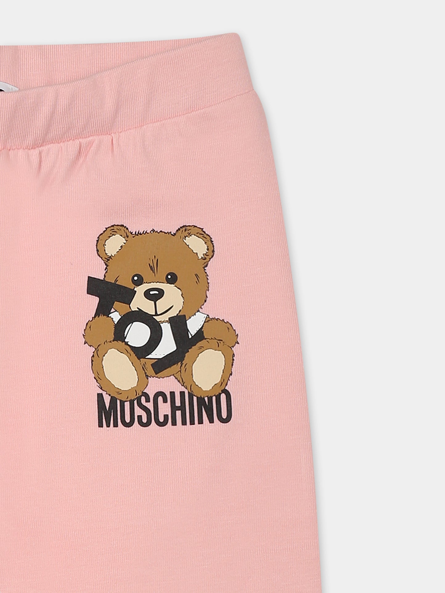 Legging rose pour bébé fille avec Teddy Bear