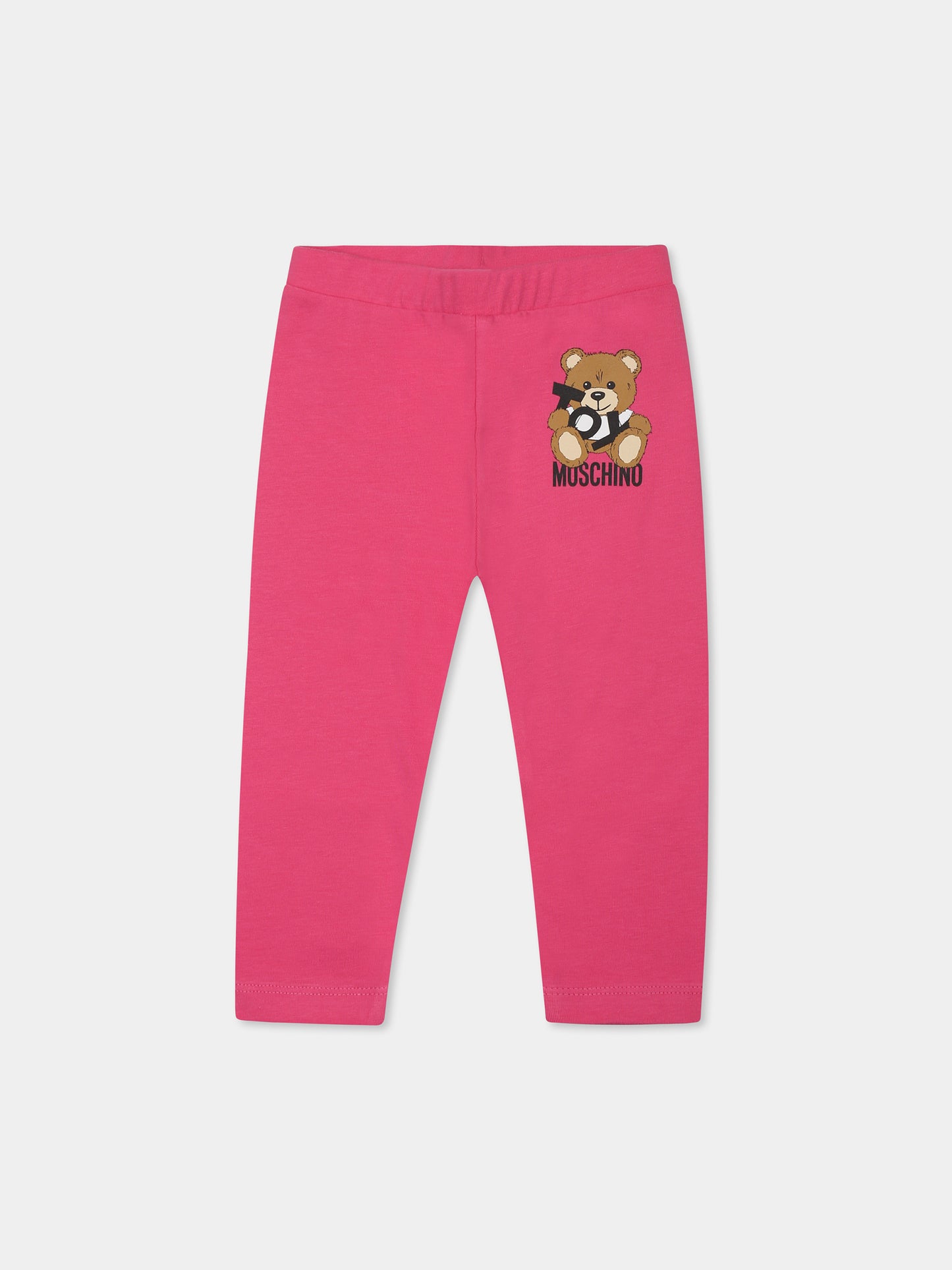 Legging fuchsia pour bébé fille avec Teddy Bear