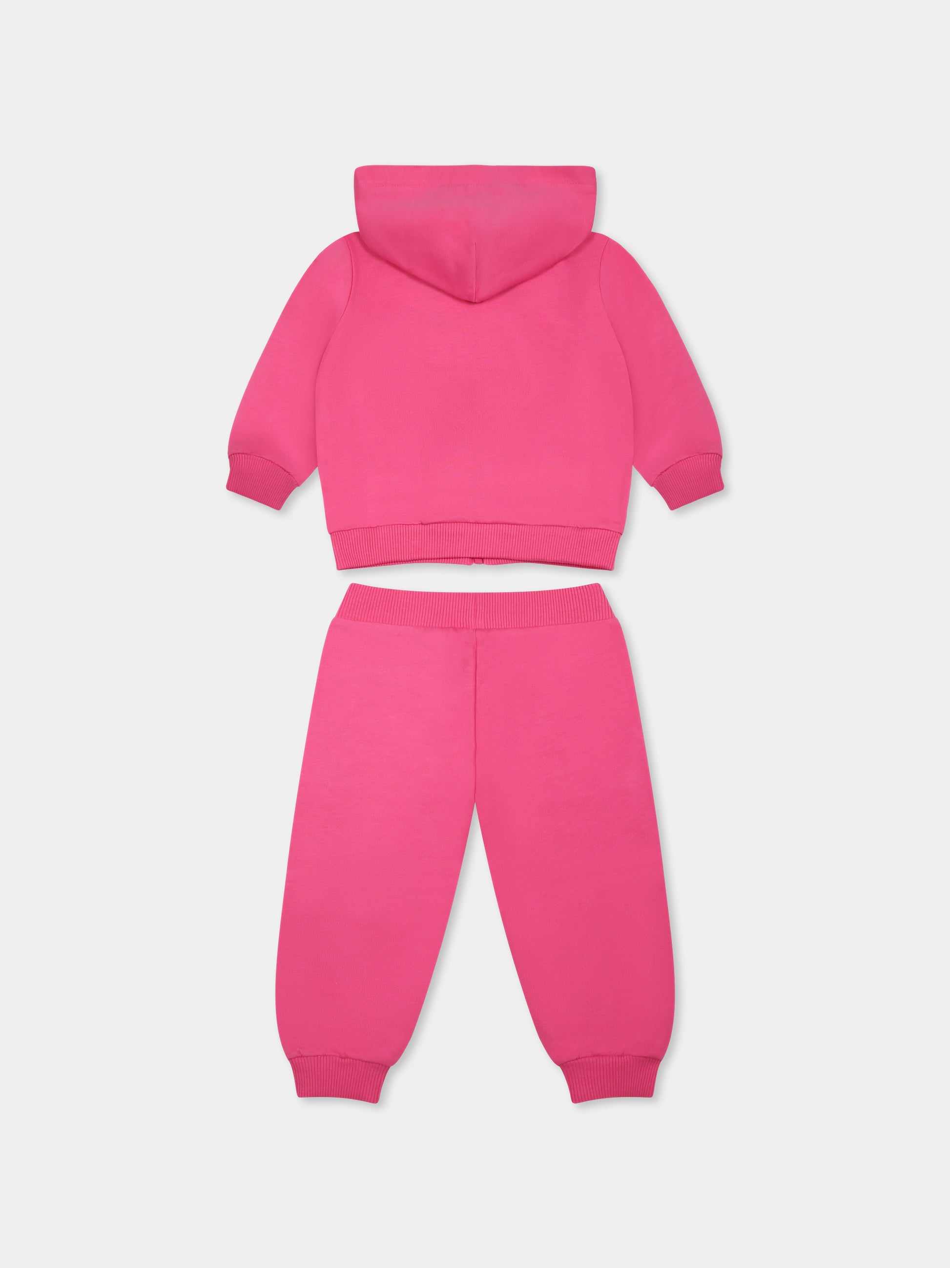 Completo fucsia per neonata con Teddy Bear,Moschino Kids,MMK04R LCA19 50533