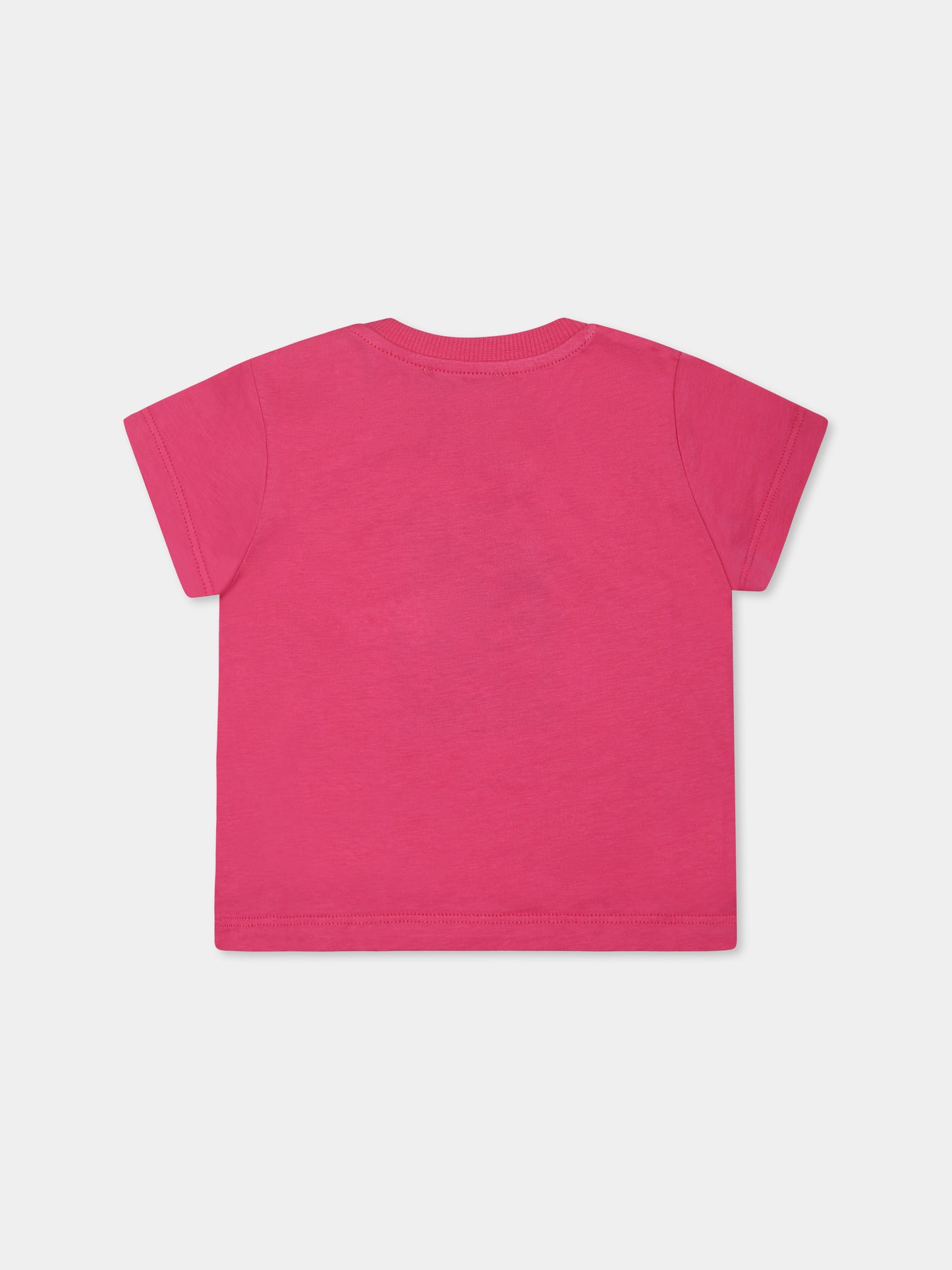 T-shirt fucsia per neonata con Teddy Bear,Moschino Kids,MNM047 LAA03 50533
