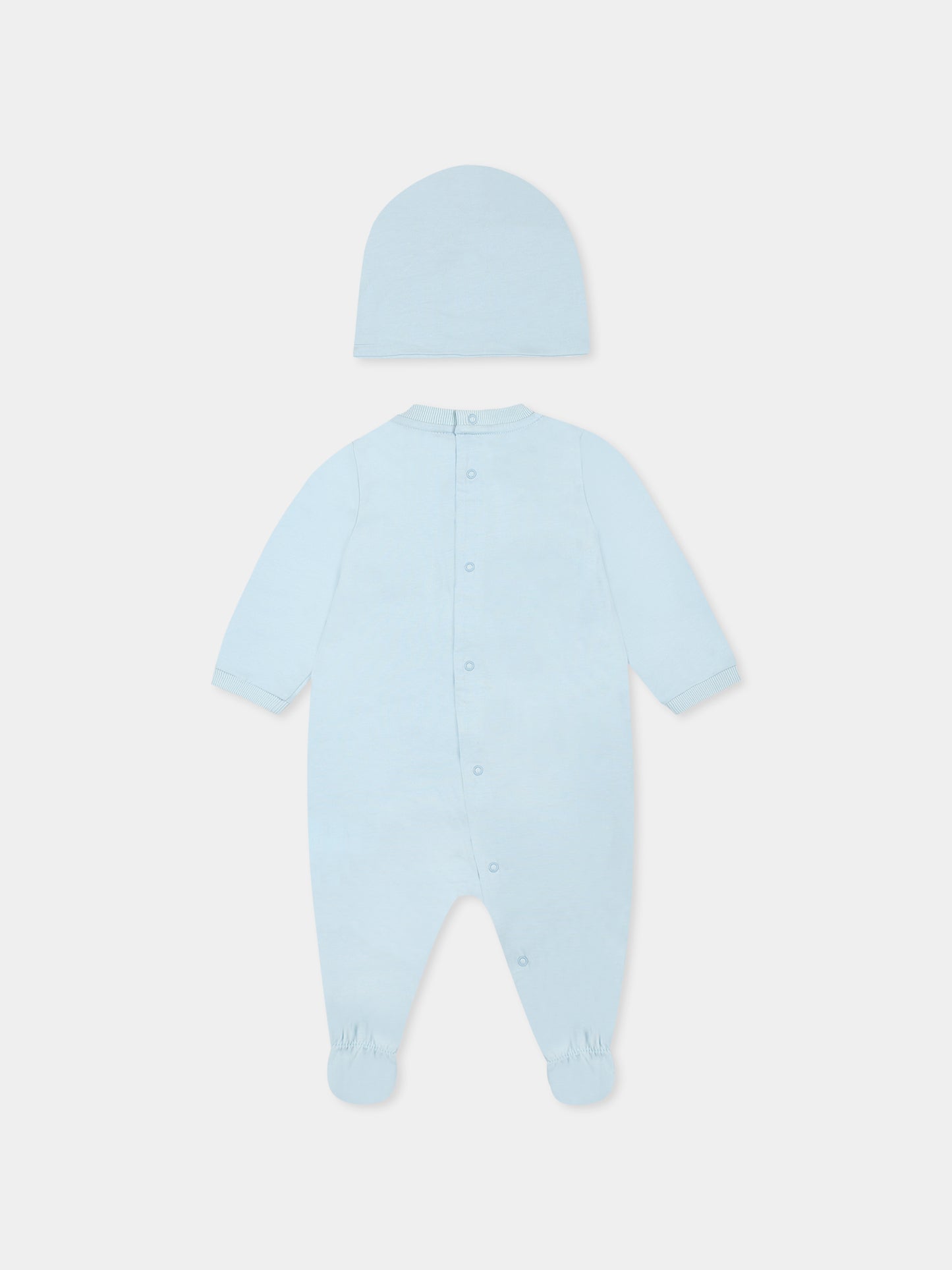 Set tutina celeste per neonato con tre Teddy Bears,Moschino Kids,MOY05Z LAA03 40304