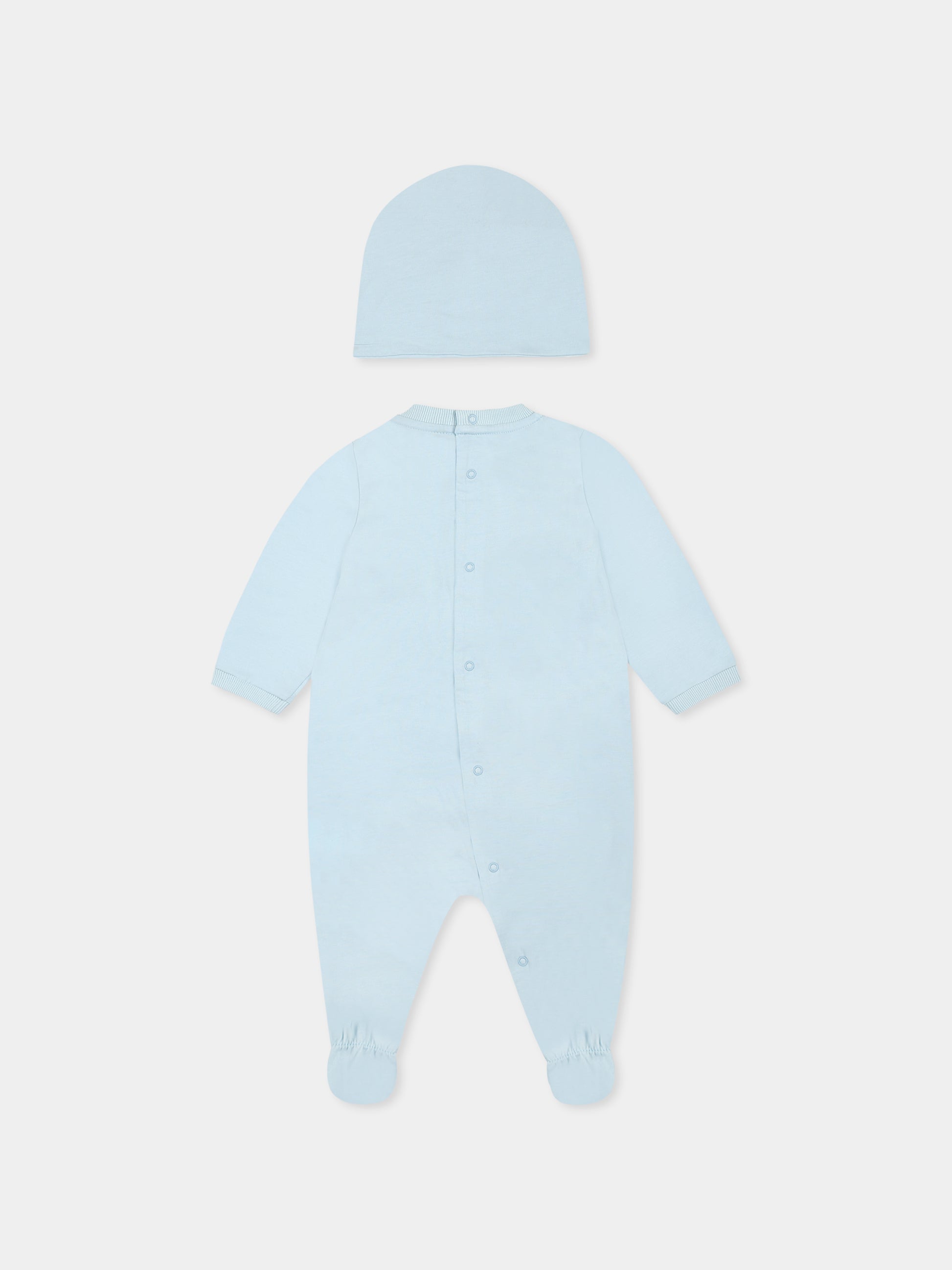 Set tutina celeste per neonato con tre Teddy Bears,Moschino Kids,MOY05Z LAA03 40304