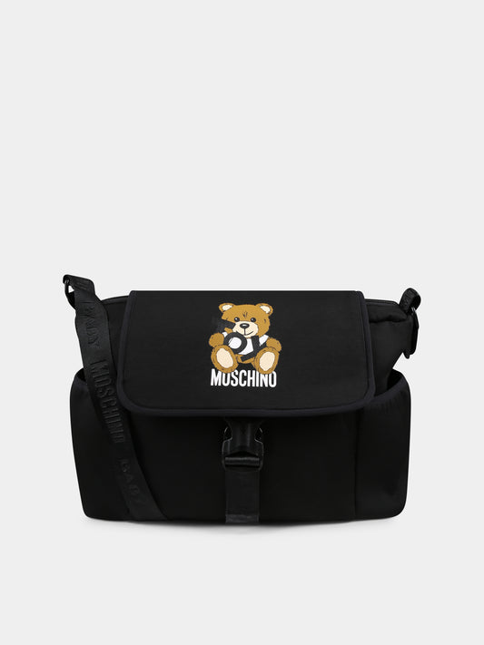 Sac maman noir pour bébé enfants avec Teddy Bear