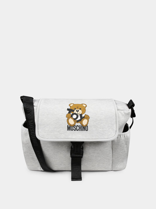 Sac maman gris pour bébé enfants avec Teddy Bear