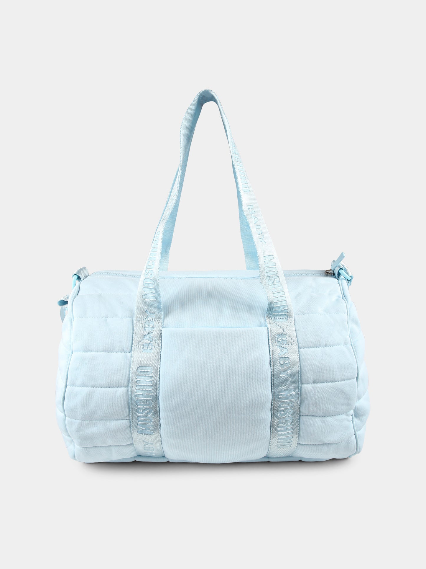 Borsa mamma celeste per neonato con Teddy Bear e arcobaleno,Moschino Kids,MPX03P LCA26 40304