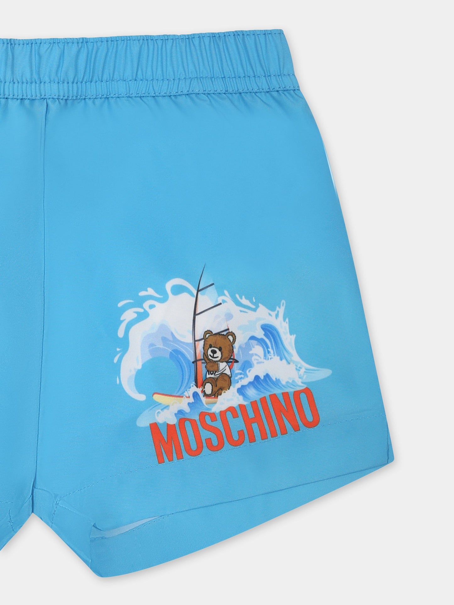 Short de bain bleu clair pour bébé garçon avec Teddy Bear