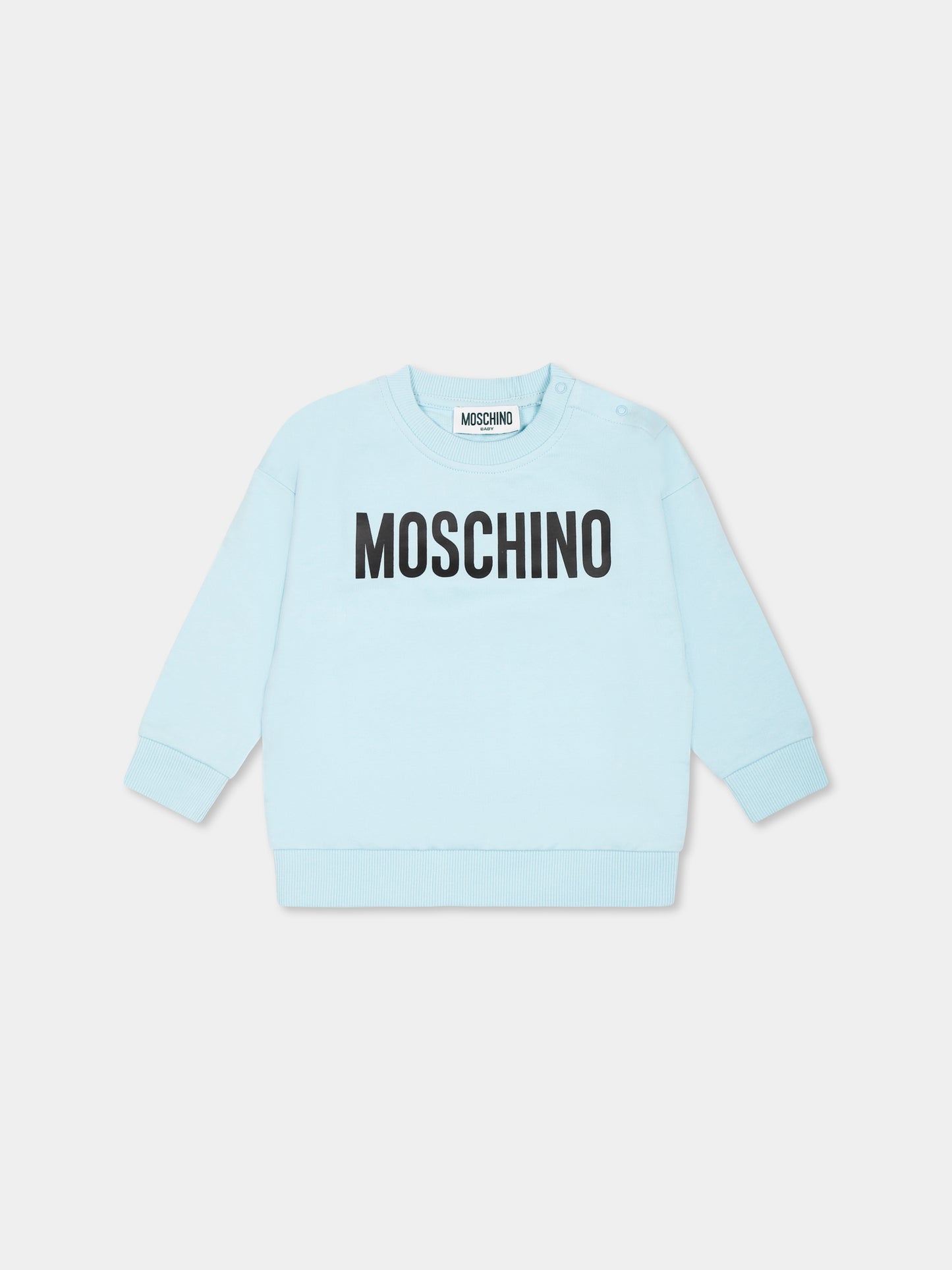 Sweat-shirt bleu clair pour bébé garçon avec logo