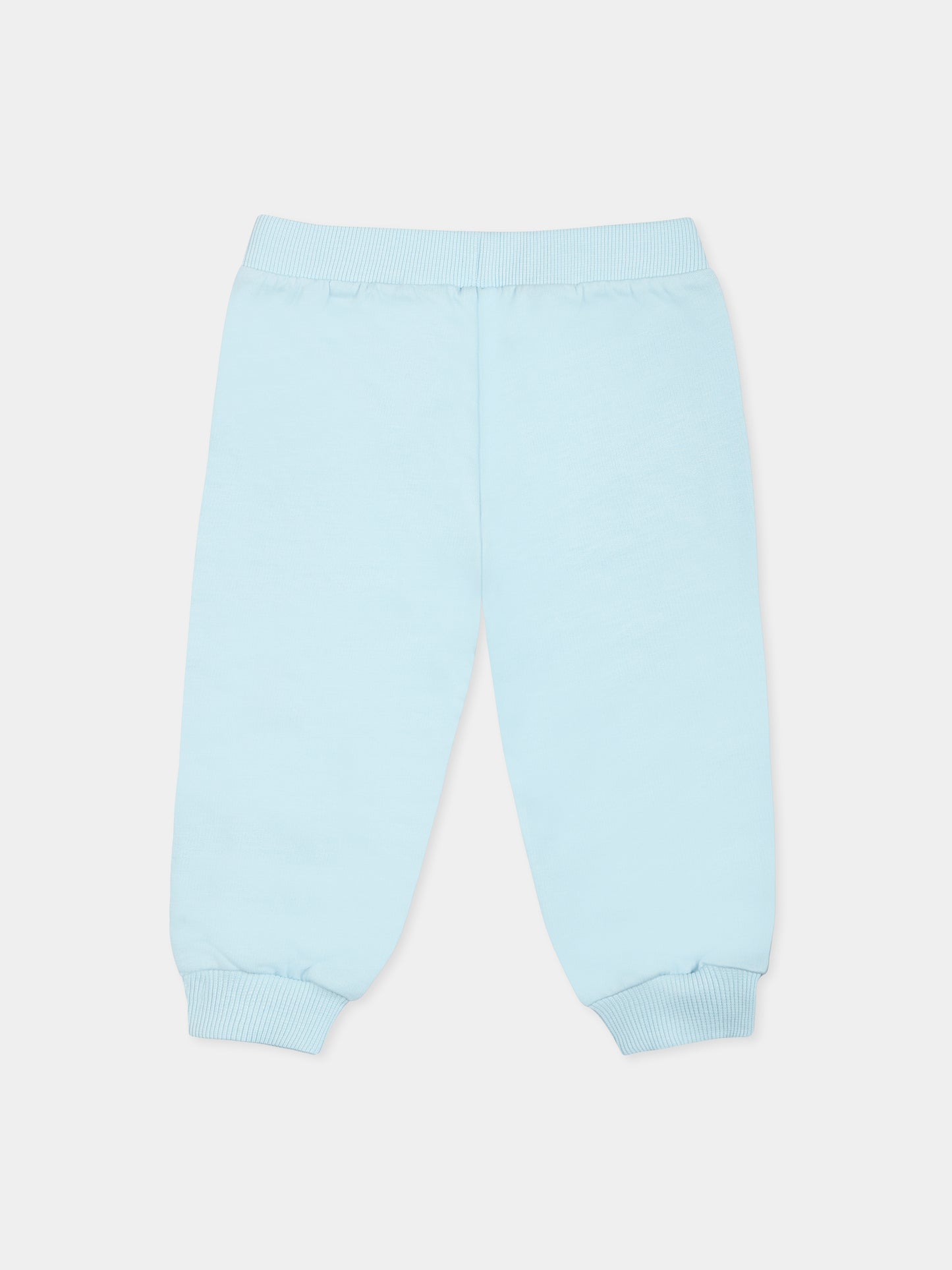 Pantalon bleu clair pour bébé garçon avec logo