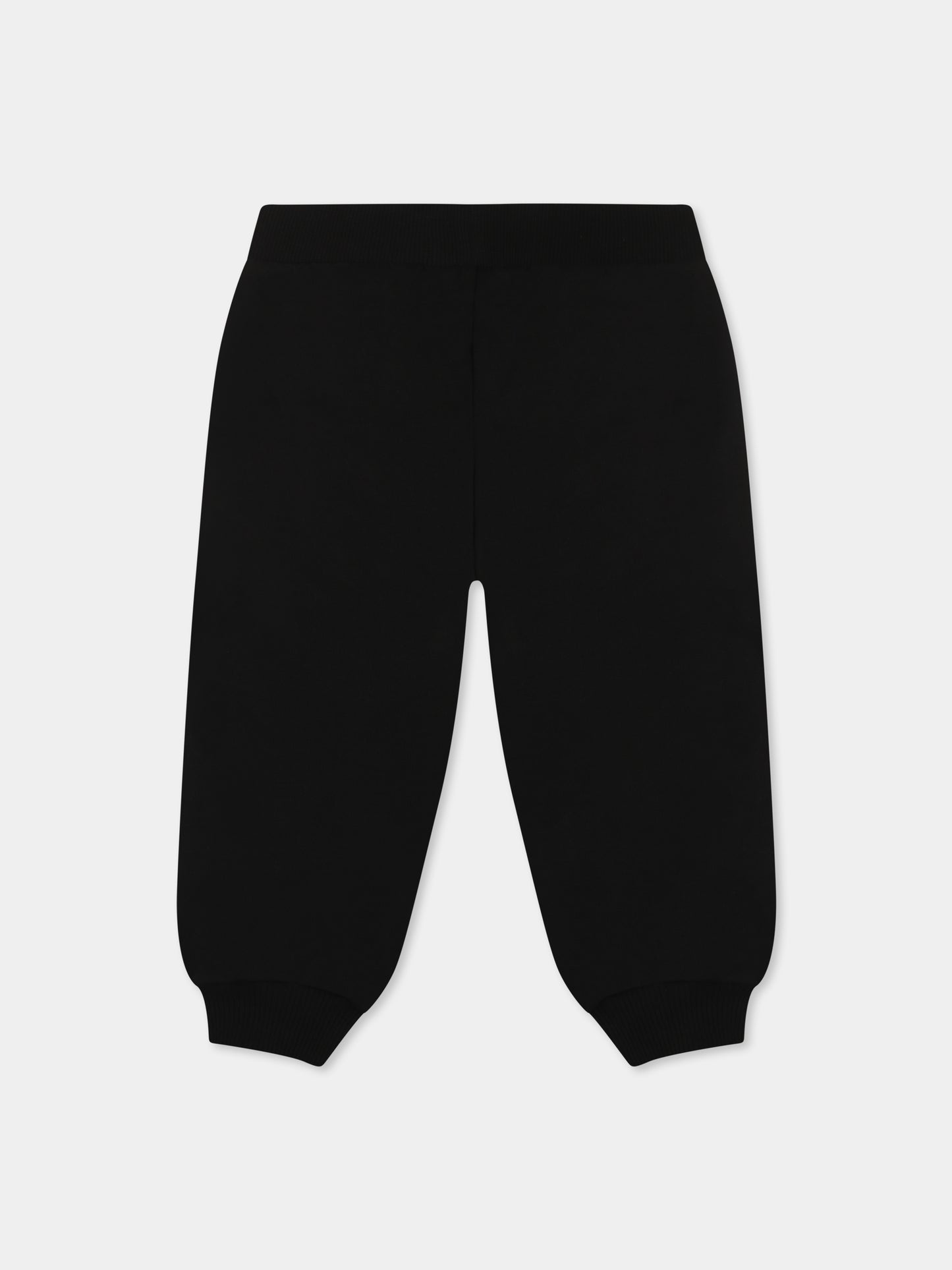 Pantaloni neri per neonati con logo,Moschino Kids,MUP05G LCA19 60100