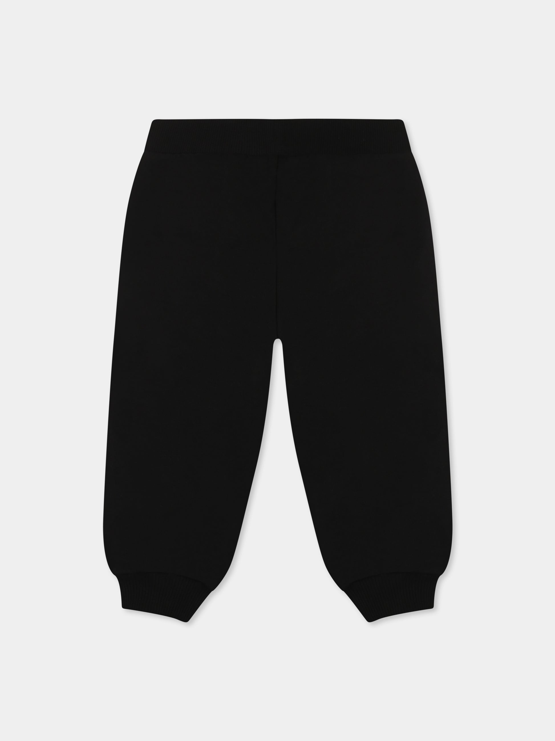 Pantaloni neri per neonati con logo,Moschino Kids,MUP05G LCA19 60100