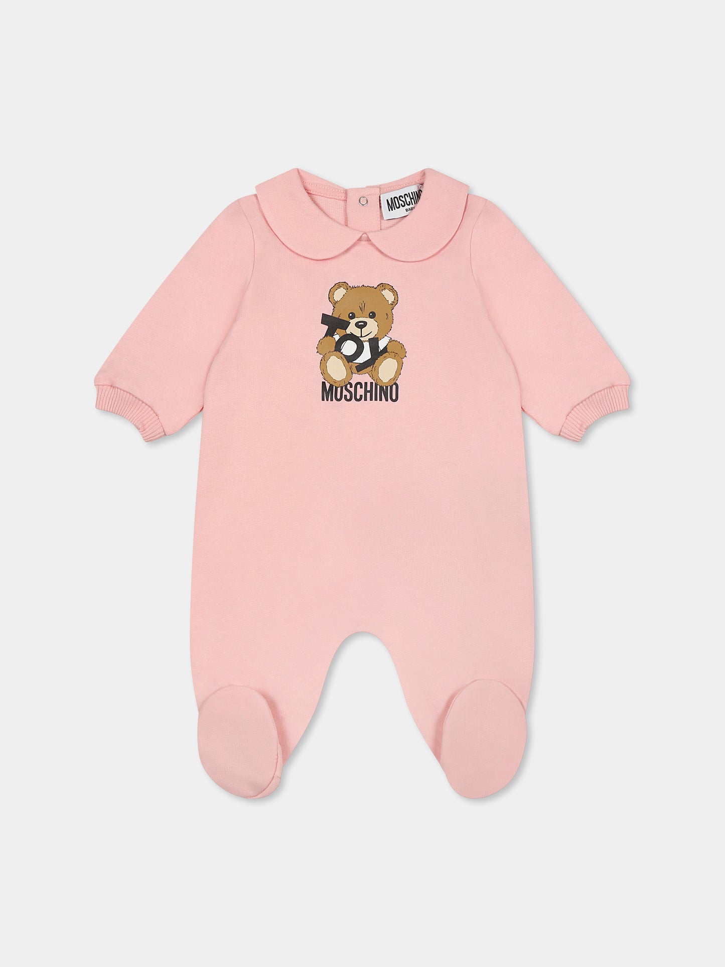 Combinaison rose pour bébé fille avec Teddy Bear