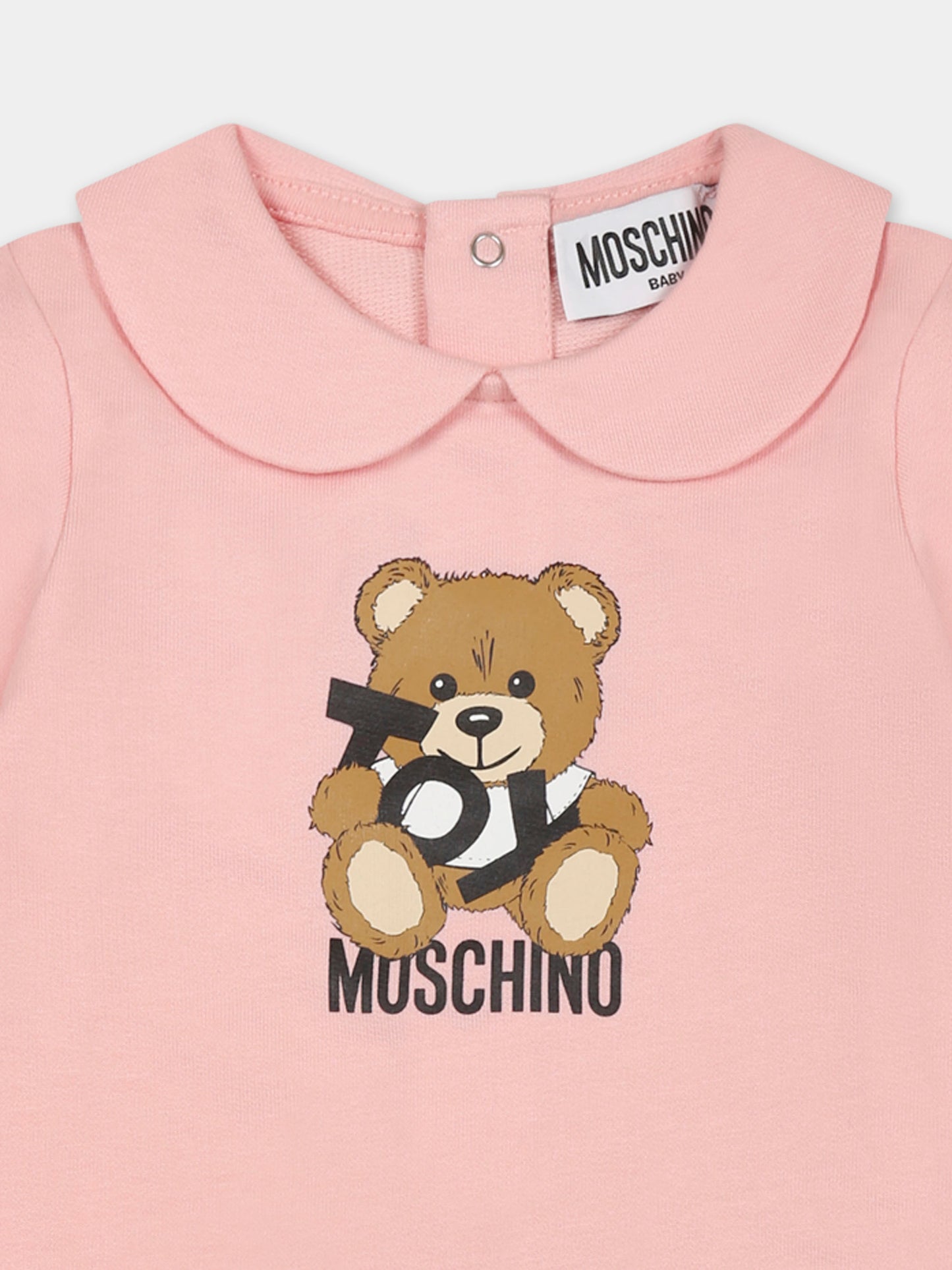 Combinaison rose pour bébé fille avec Teddy Bear
