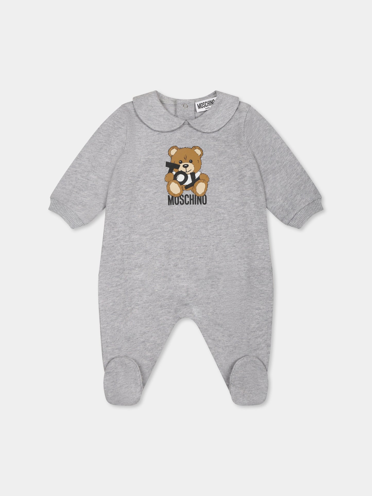 Tutina grigia per neonati con Teddy Bear,Moschino Kids,MUT048 LCA19 60926