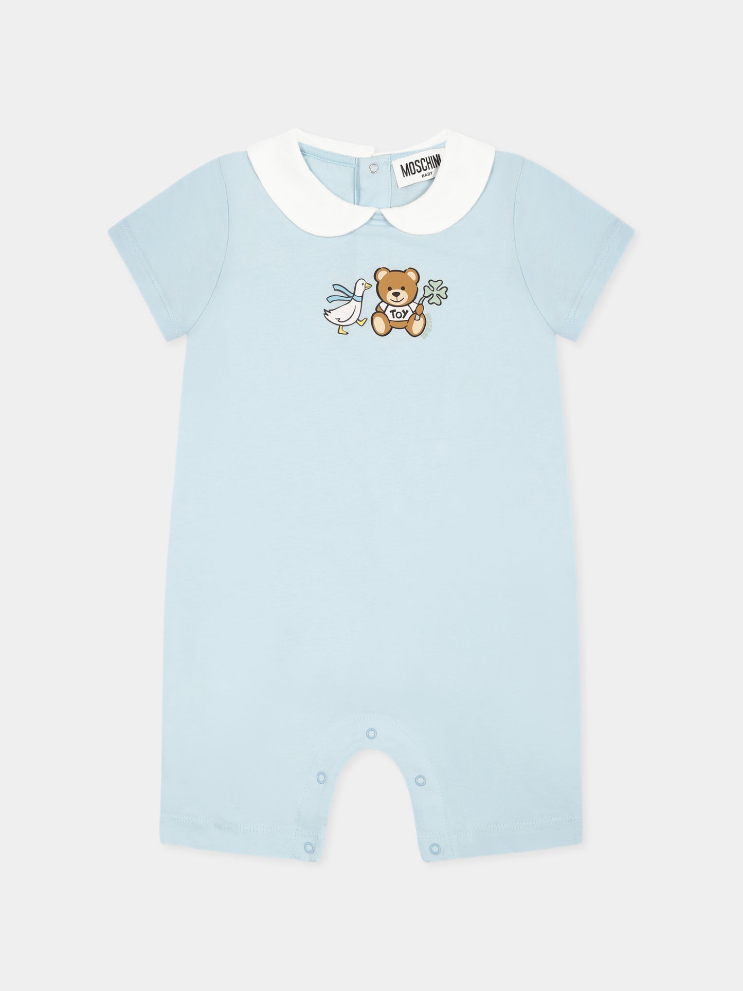 Barboteuse bleu clair pour bébé garçon avec Teddy Bear