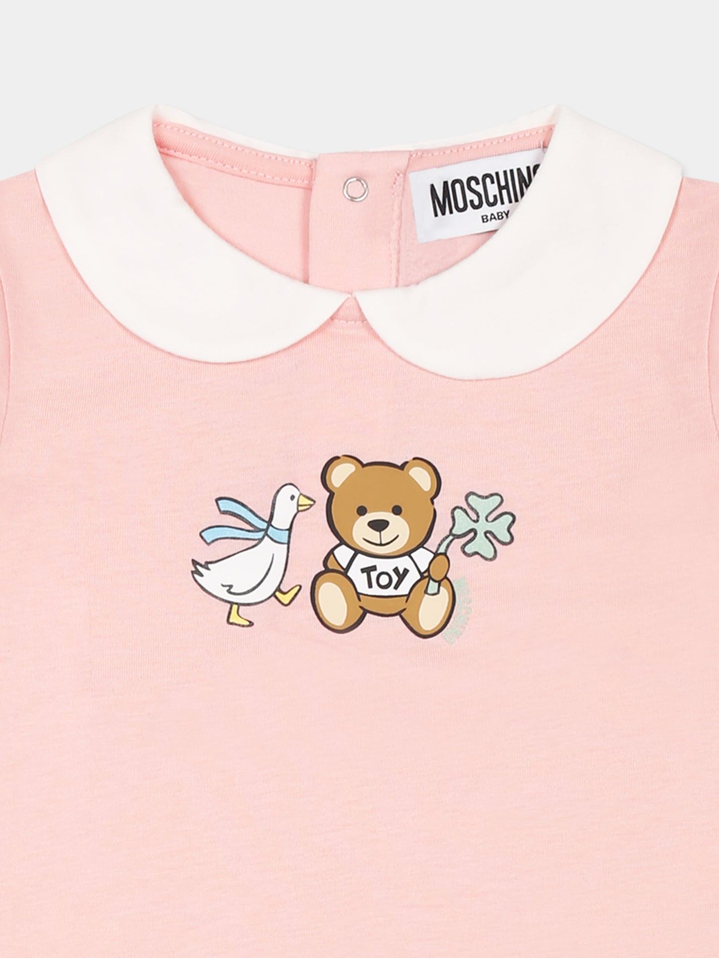 Barboteuse rose pour bébé fille avec Teddy Bear