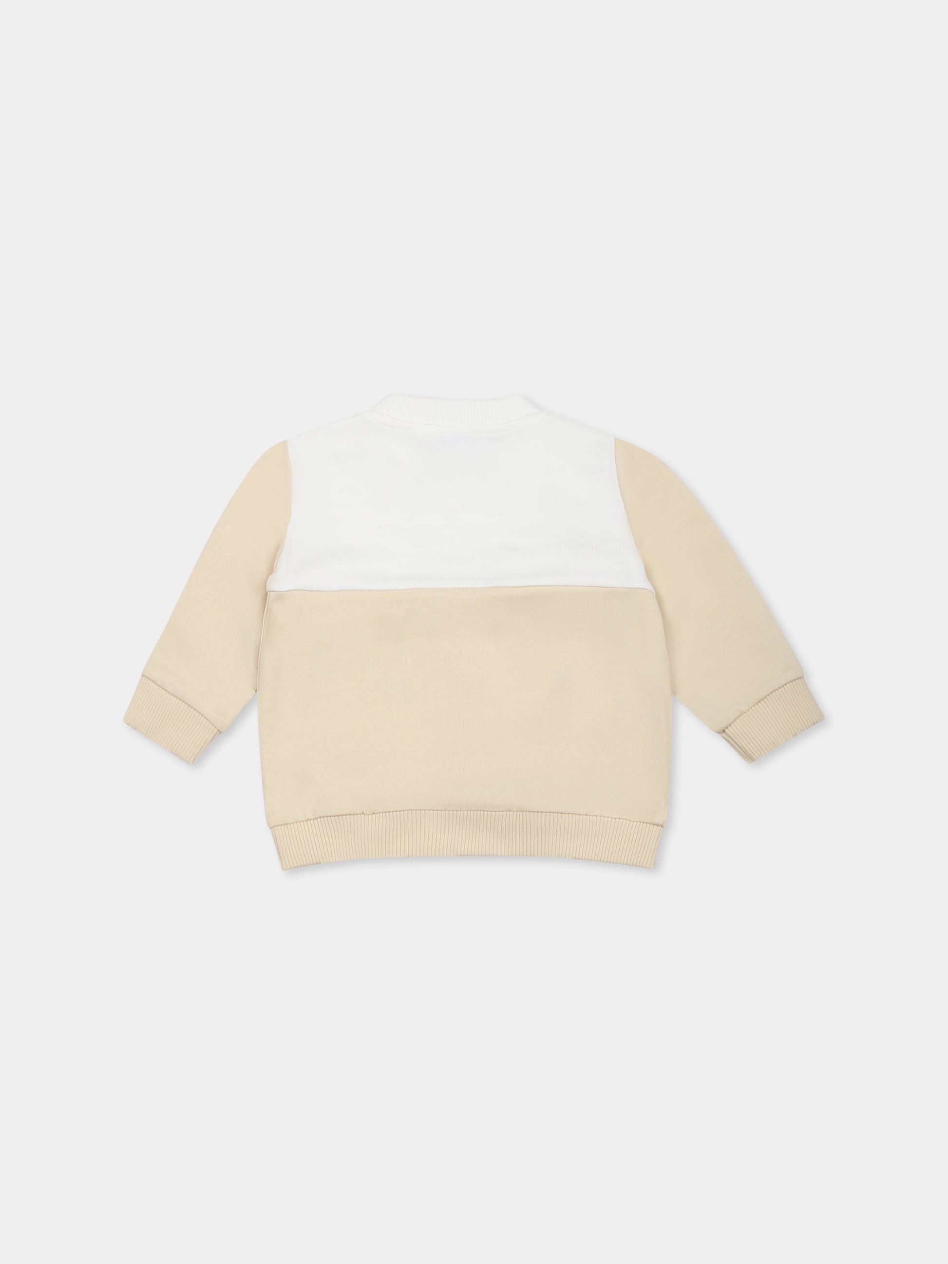 Felpa beige per neonati con Teddy Bear,Moschino Kids,MUY083 LCA51 20404