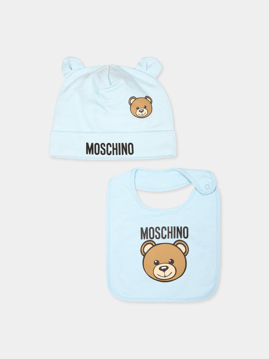 Set accessori celeste per neoanto con Teddy Bear,Moschino Kids,MUY084 LCA19 40304