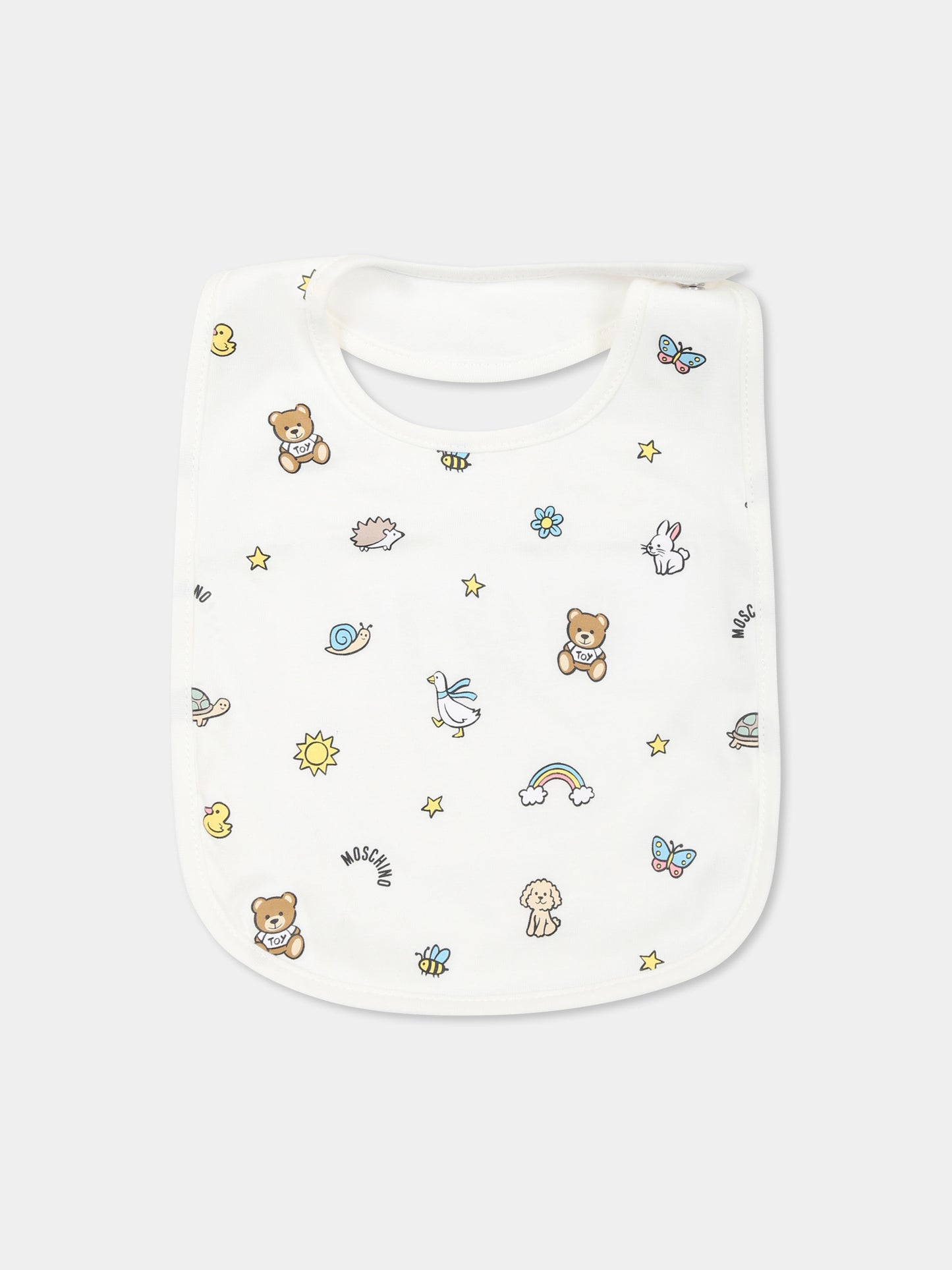 Set bavaglini beige per neonati con Teddy Bear,Moschino Kids,MUY087 LAA03 20404