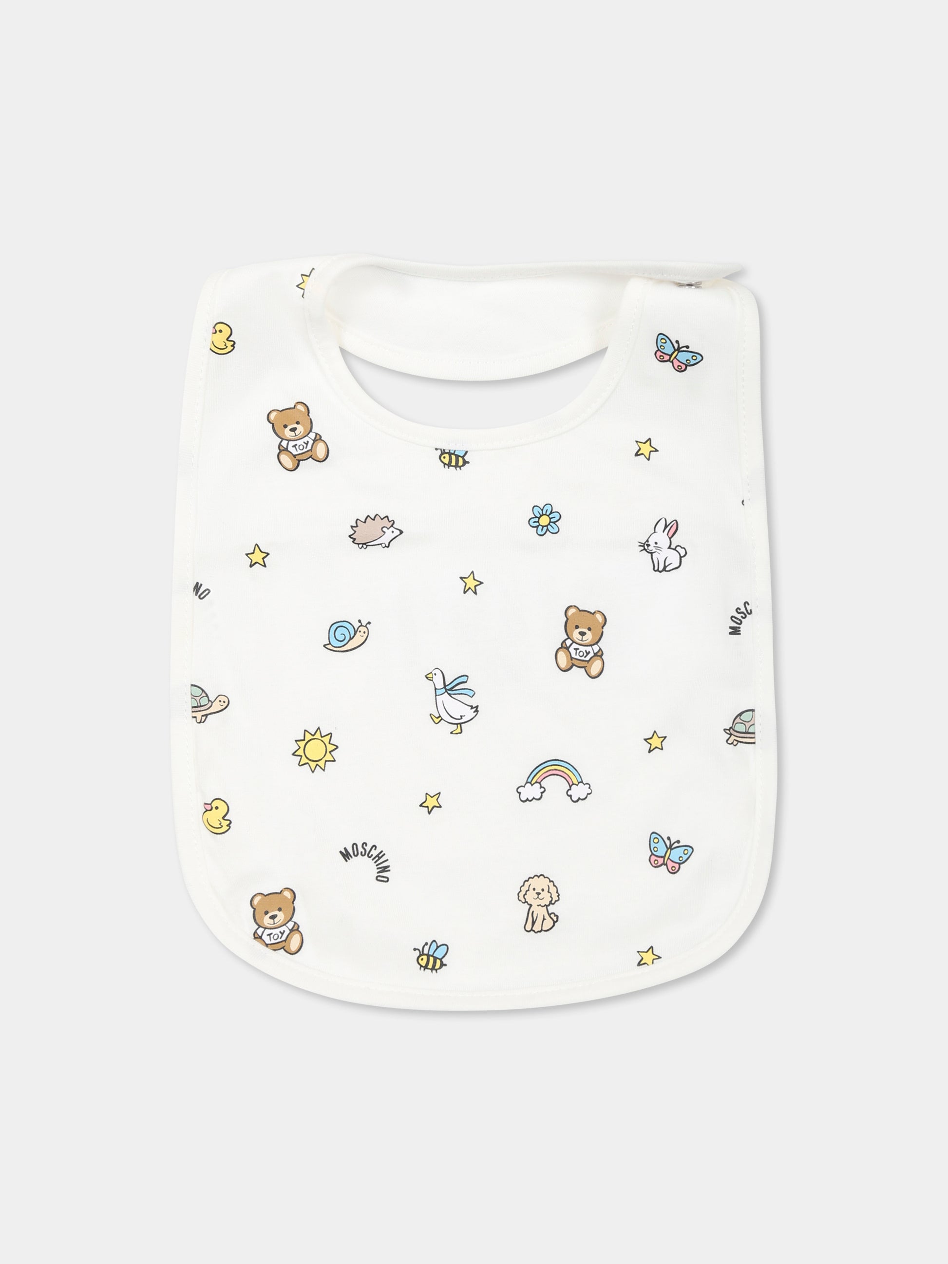 Set bavaglini beige per neonati con Teddy Bear,Moschino Kids,MUY087 LAA03 20404